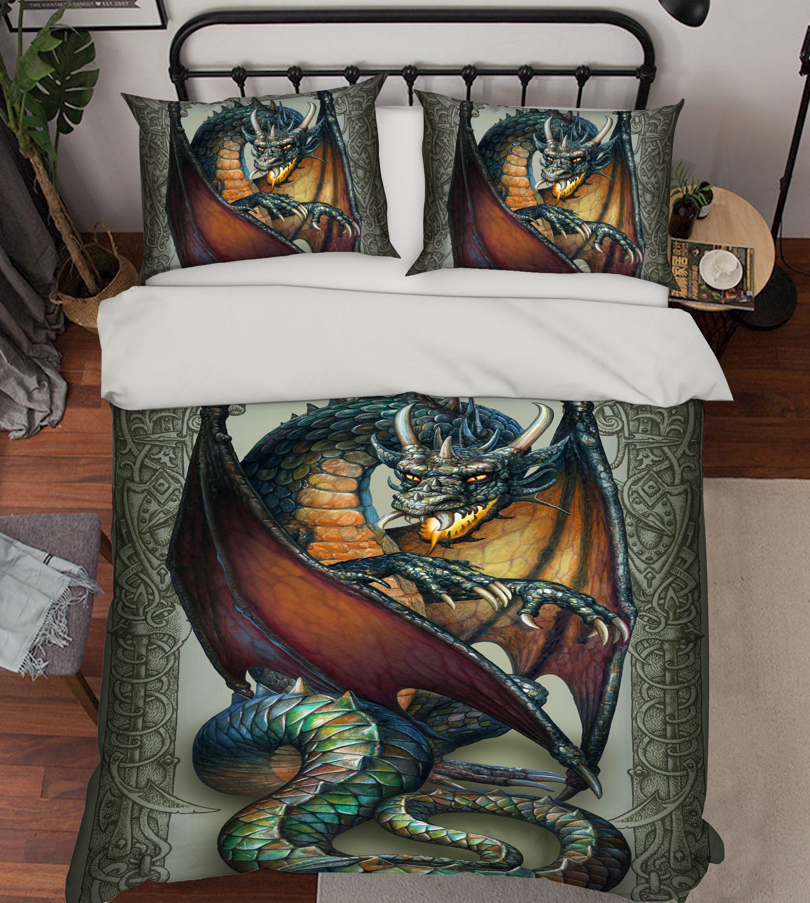 3D Dragon 6170 Ciruelo Bedding Bed Pillowcases Quilt