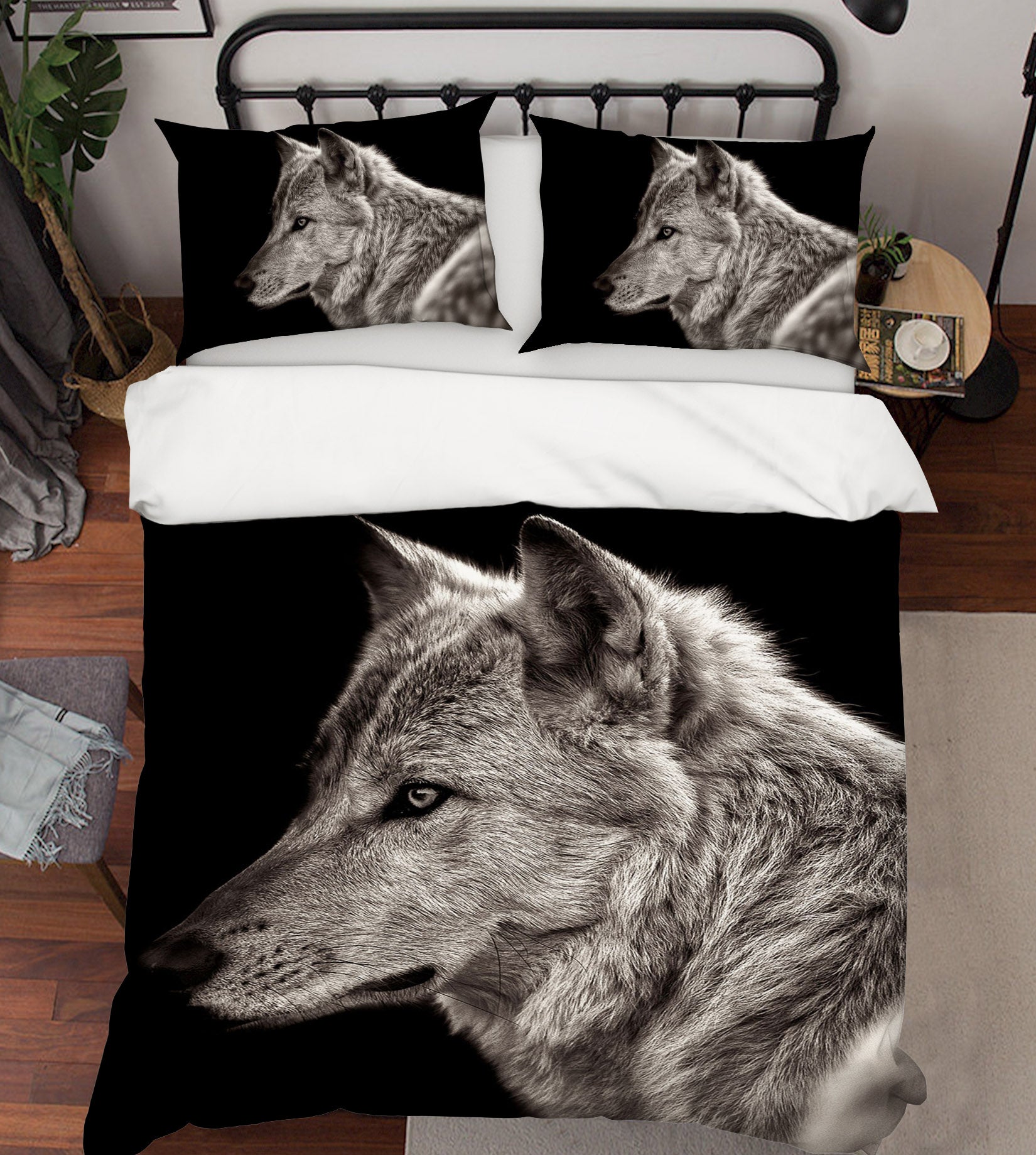 3D Gray Wolf 051 Bed Pillowcases Quilt