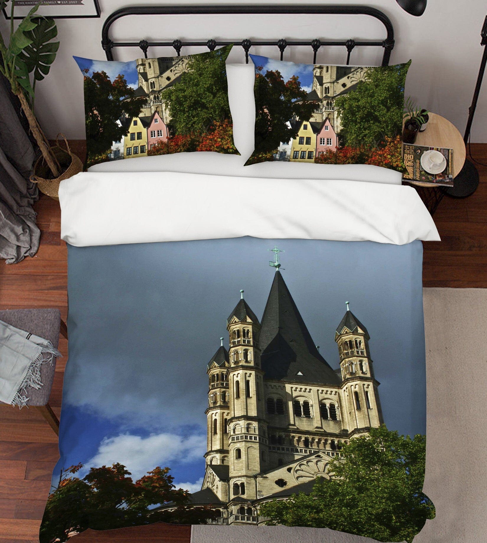 3D Hilltop castle 2113 Kathy Barefield Bedding Bed Pillowcases Quilt Quiet Covers AJ Creativity Home 