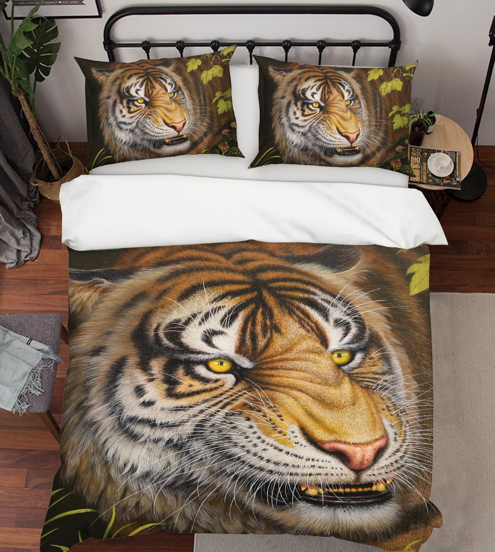 3D Tiger Head 21044 Bed Pillowcases Quilt