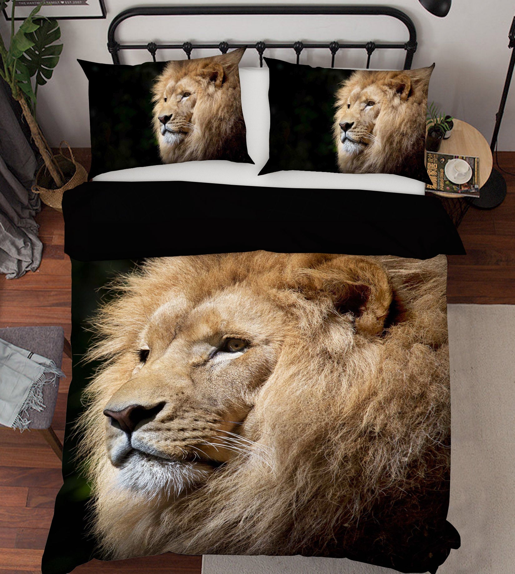 3D Fluffy Lion Head 083 Bed Pillowcases Quilt