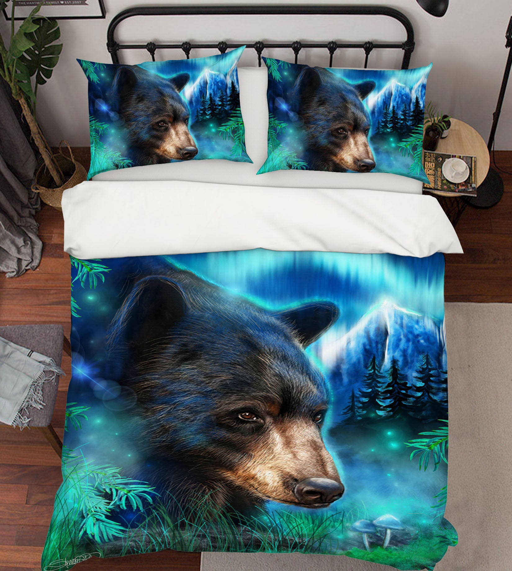 3D Aurora Bear 8579 Sheena Pike Bedding Bed Pillowcases Quilt Cover Duvet Cover