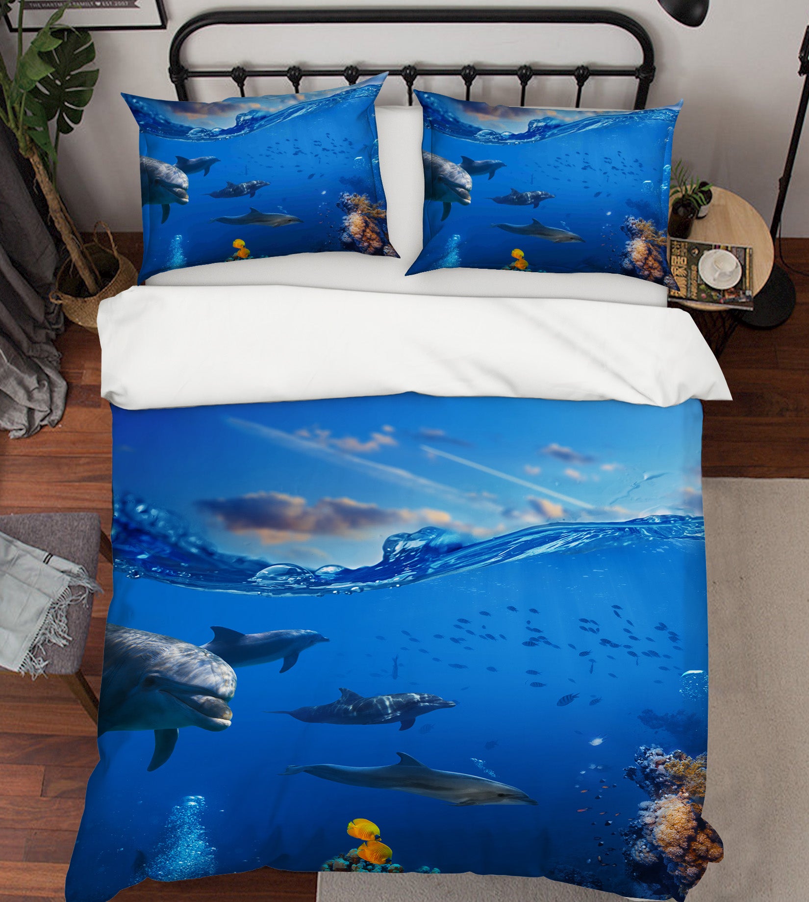 3D Ocean Dolphin 21050 Bed Pillowcases Quilt