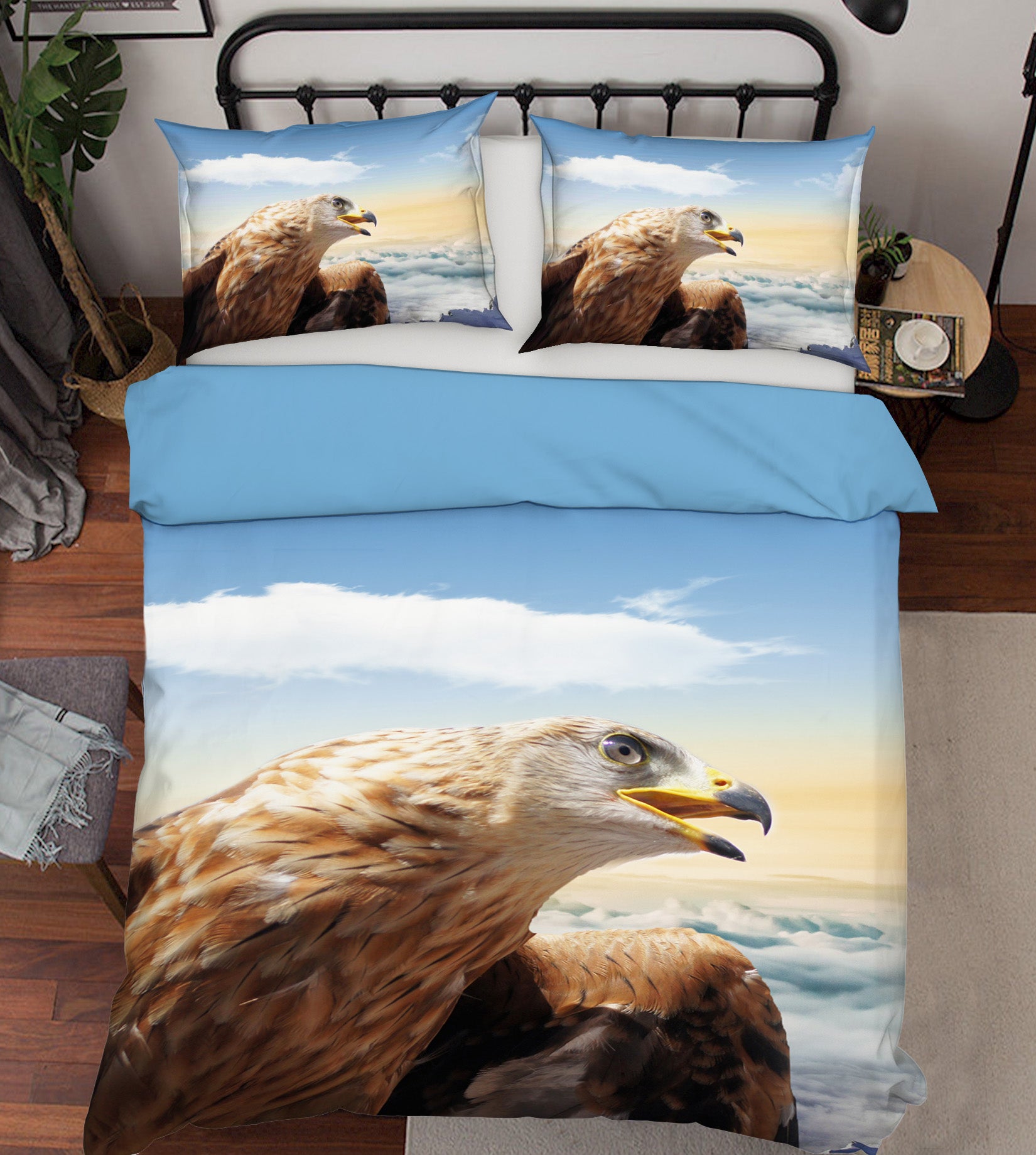 3D Cloud Eagle 023 Bed Pillowcases Quilt