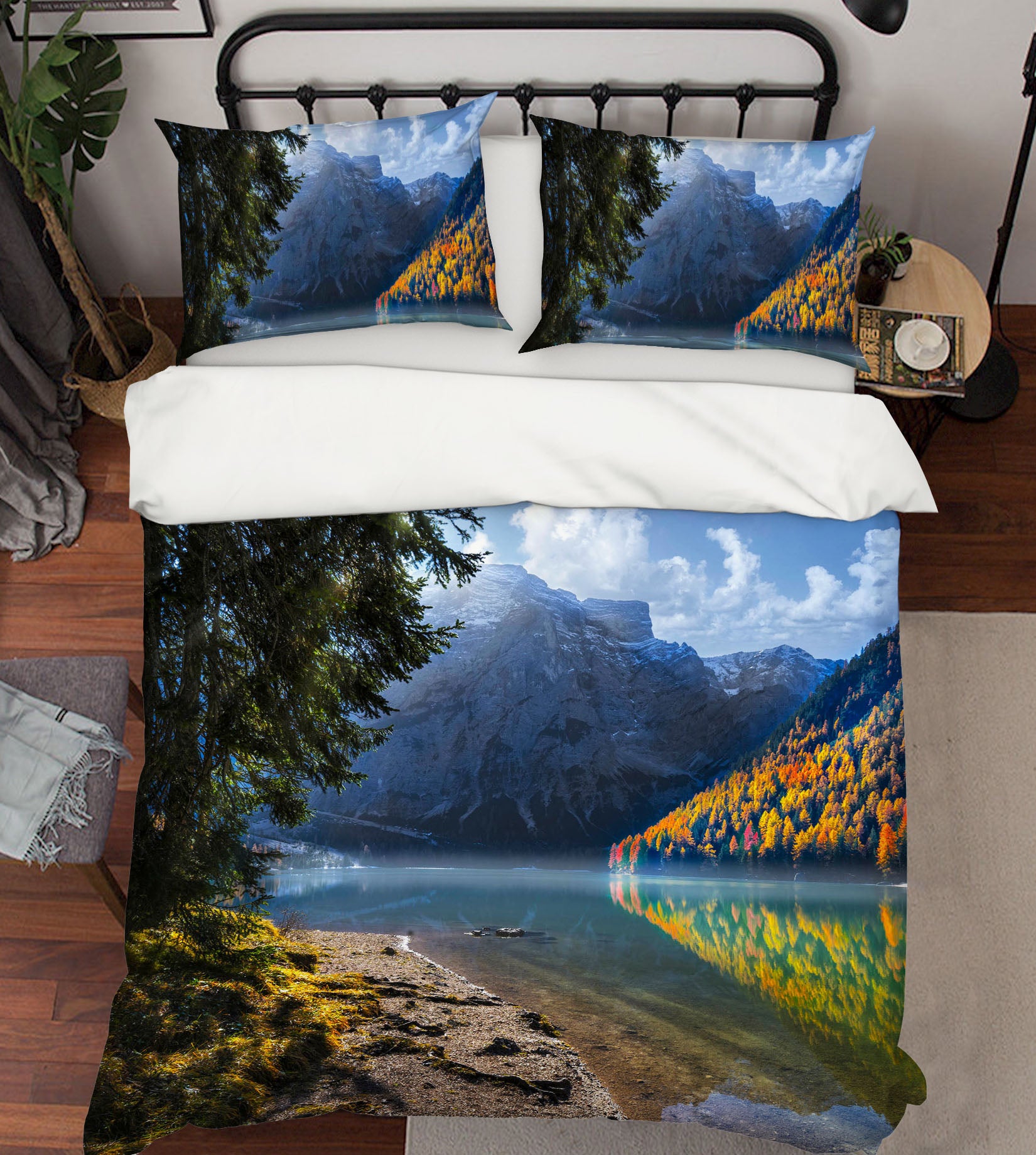 3D Brais Lake 015 Marco Carmassi Bedding Bed Pillowcases Quilt