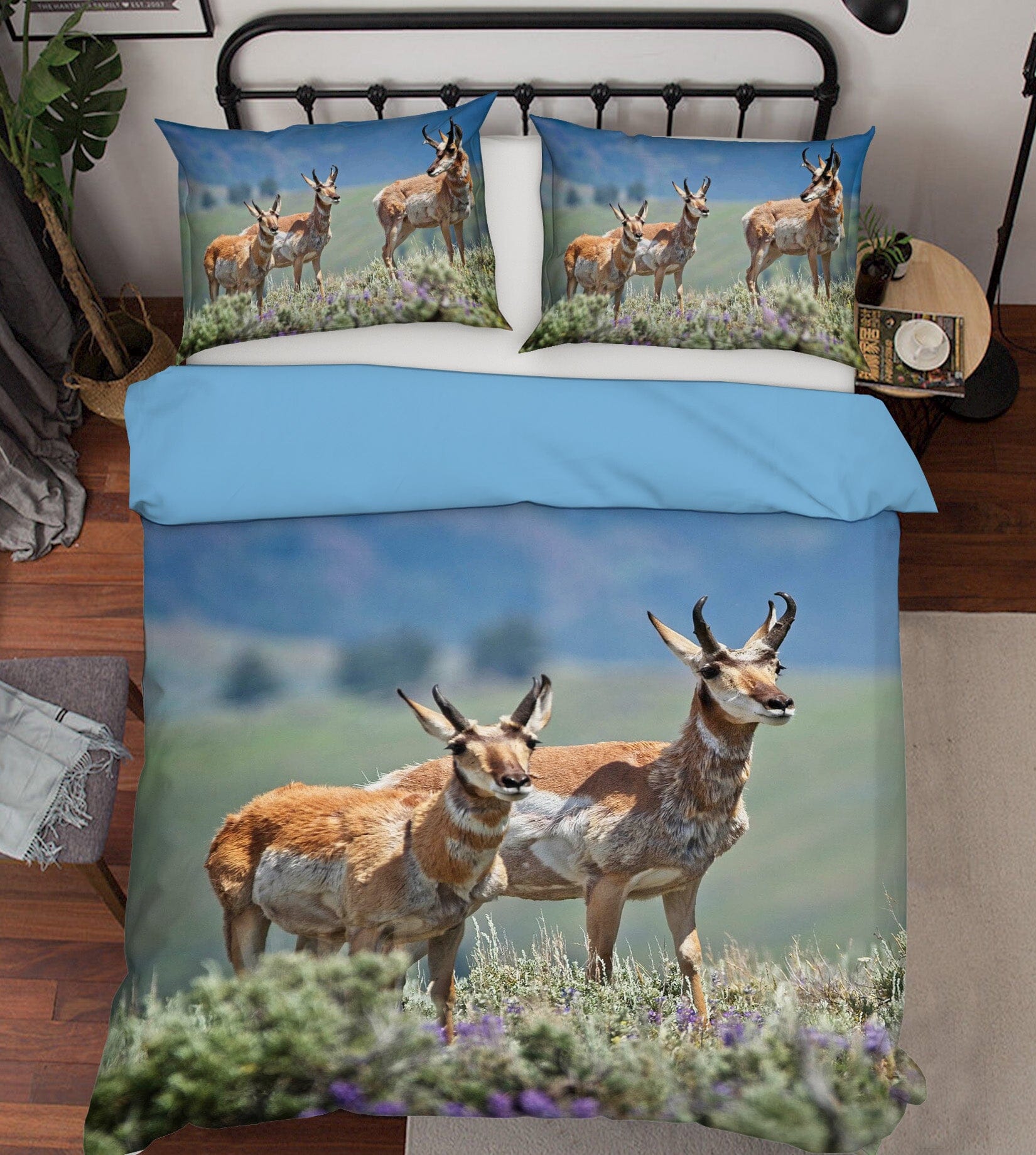 3D Pronghorn Antelope 2101 Kathy Barefield Bedding Bed Pillowcases Quilt Quiet Covers AJ Creativity Home 