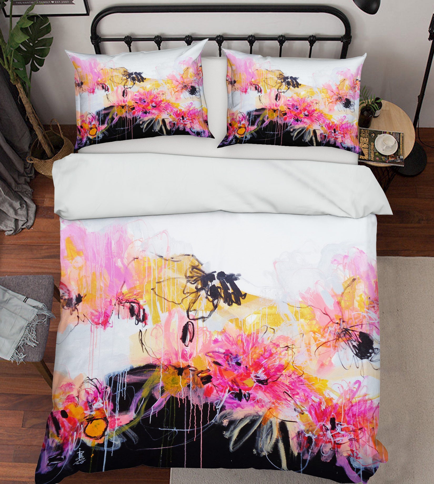 3D Pink Watercolor Flowers 1145 Misako Chida Bedding Bed Pillowcases Quilt Cover Duvet Cover