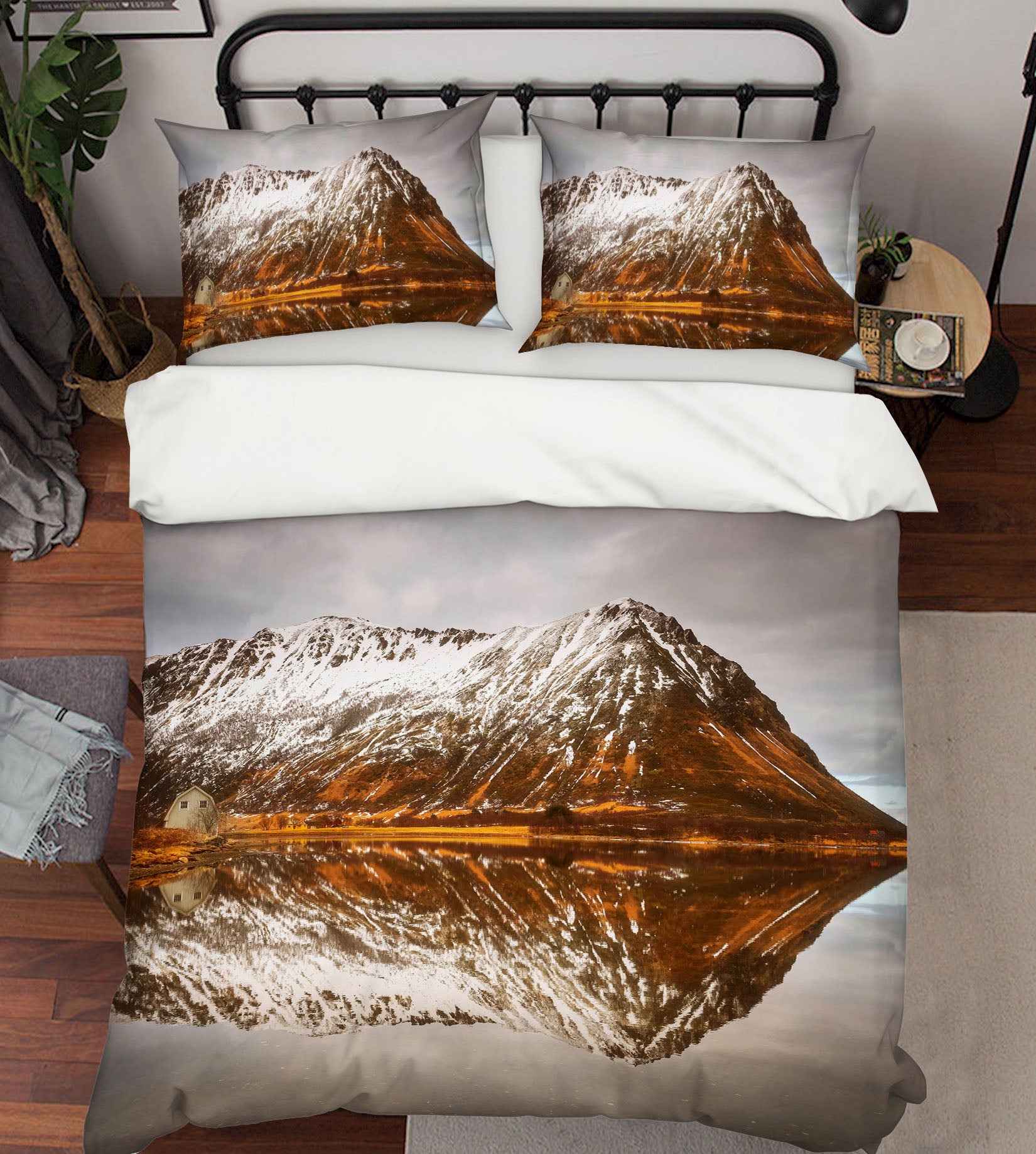 3D Mountain Reflected 101 Marco Carmassi Bedding Bed Pillowcases Quilt