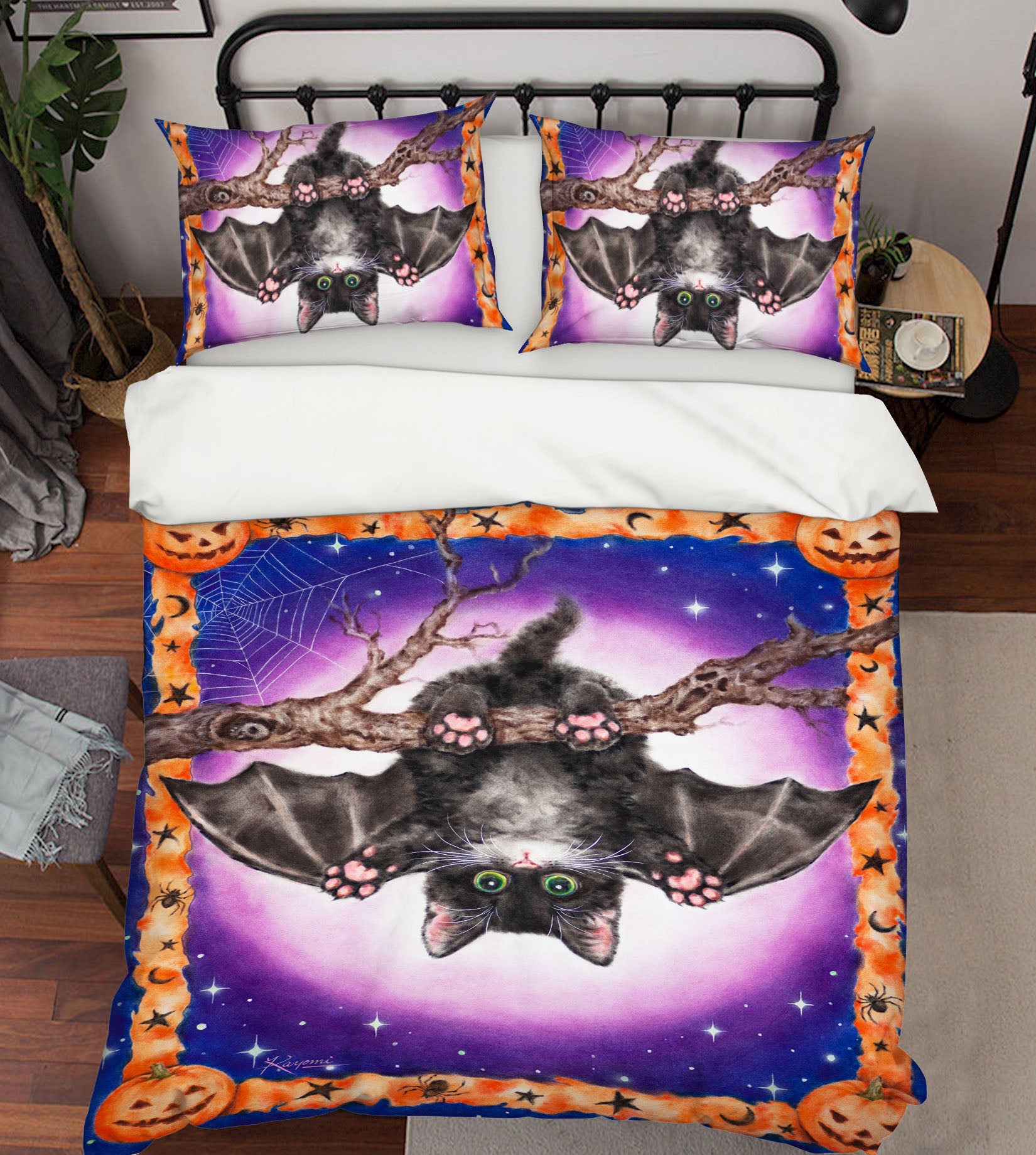 3D Bat Branch 5831 Kayomi Harai Bedding Bed Pillowcases Quilt Cover Duvet Cover