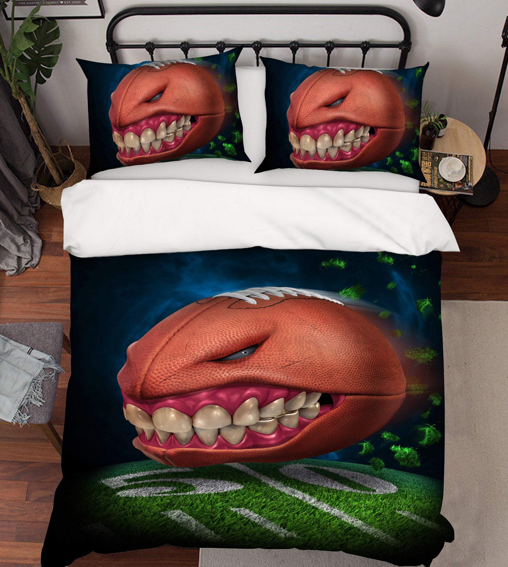 3D Football Tooth 4058 Tom Wood Bedding Bed Pillowcases Quilt