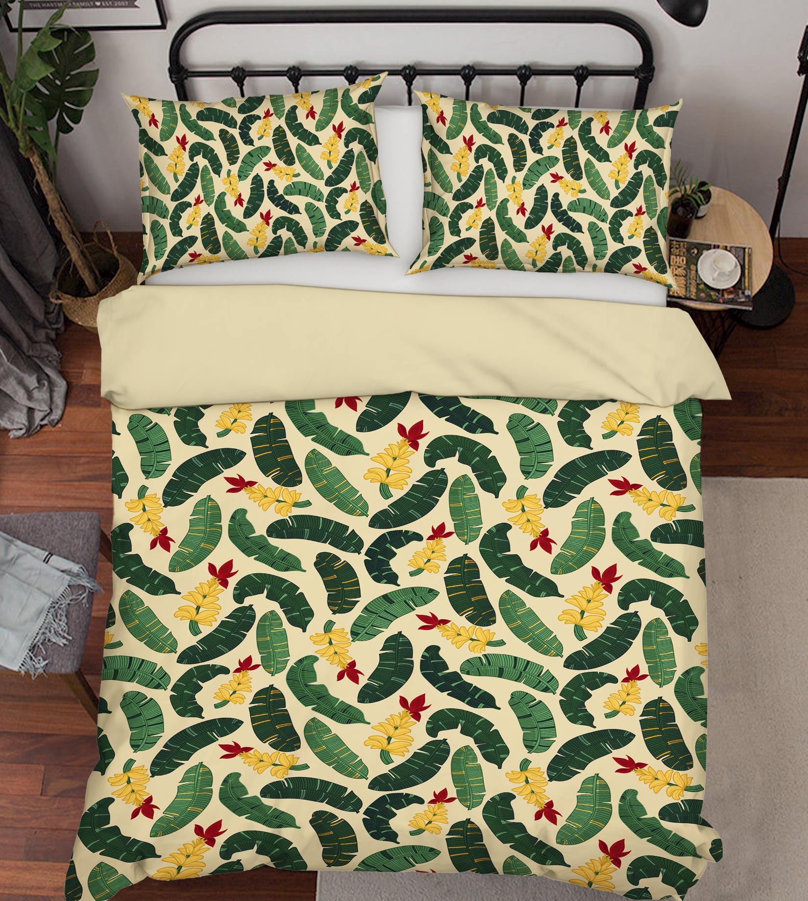 3D Green Yellow Leaves 109103 Kashmira Jayaprakash Bedding Bed Pillowcases Quilt