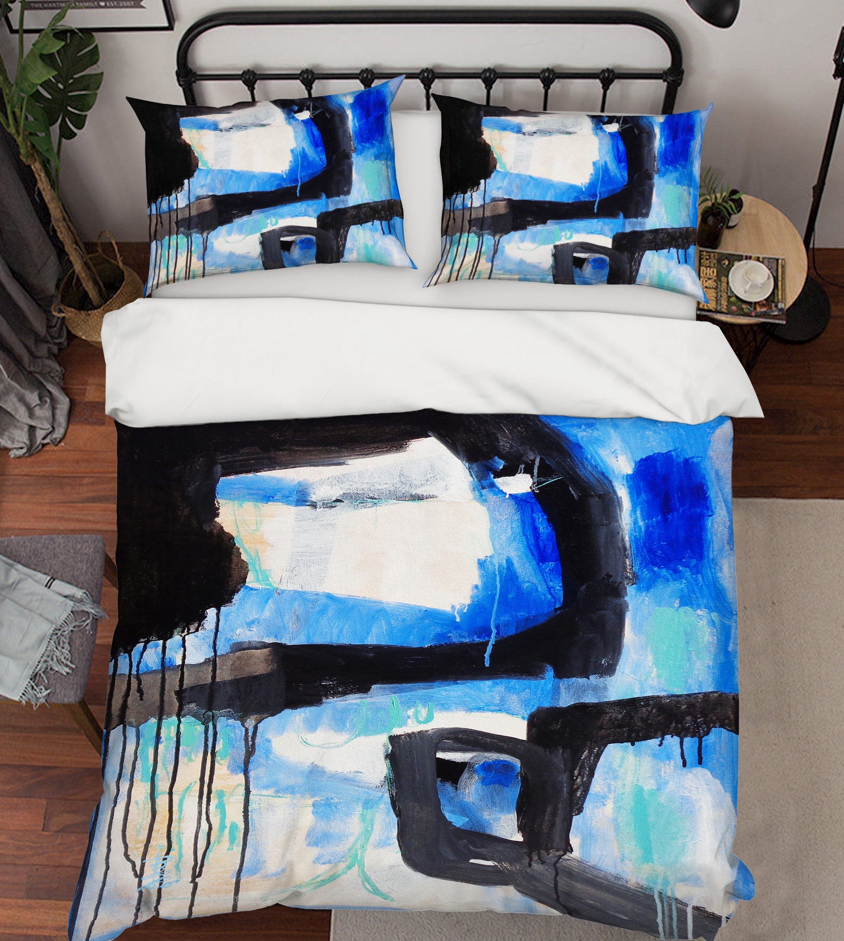 3D Black Blue Ink 1170 Misako Chida Bedding Bed Pillowcases Quilt Cover Duvet Cover