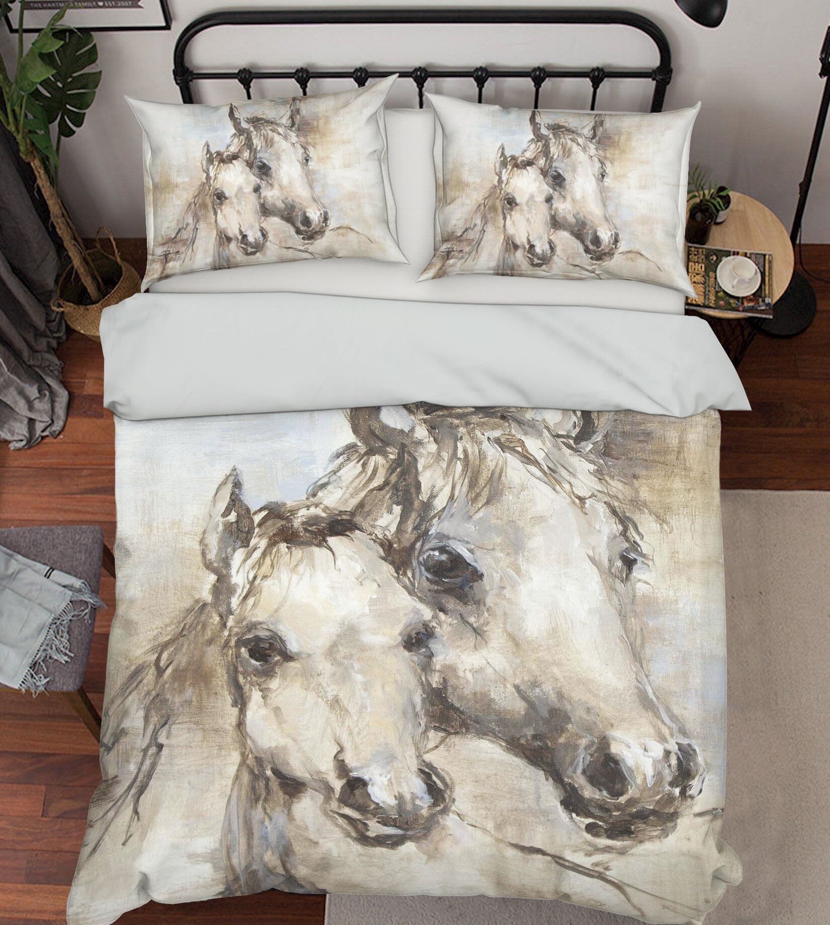 3D Painted Horse 022 Debi Coules Bedding Bed Pillowcases Quilt Quiet Covers AJ Creativity Home 