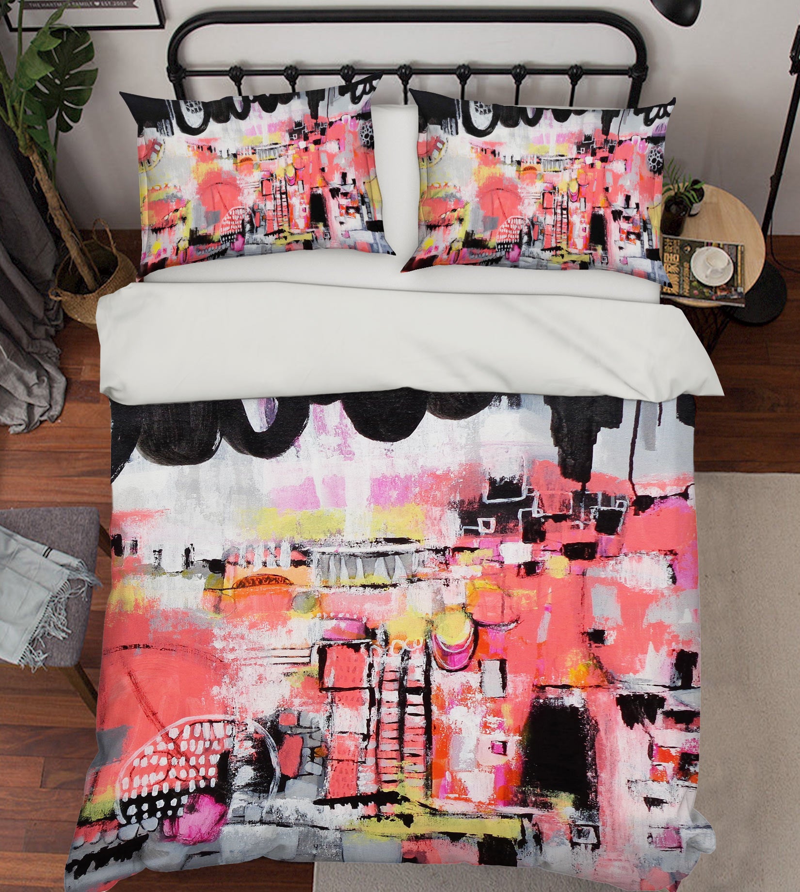 3D Pink Art Graffiti 1188 Misako Chida Bedding Bed Pillowcases Quilt Cover Duvet Cover