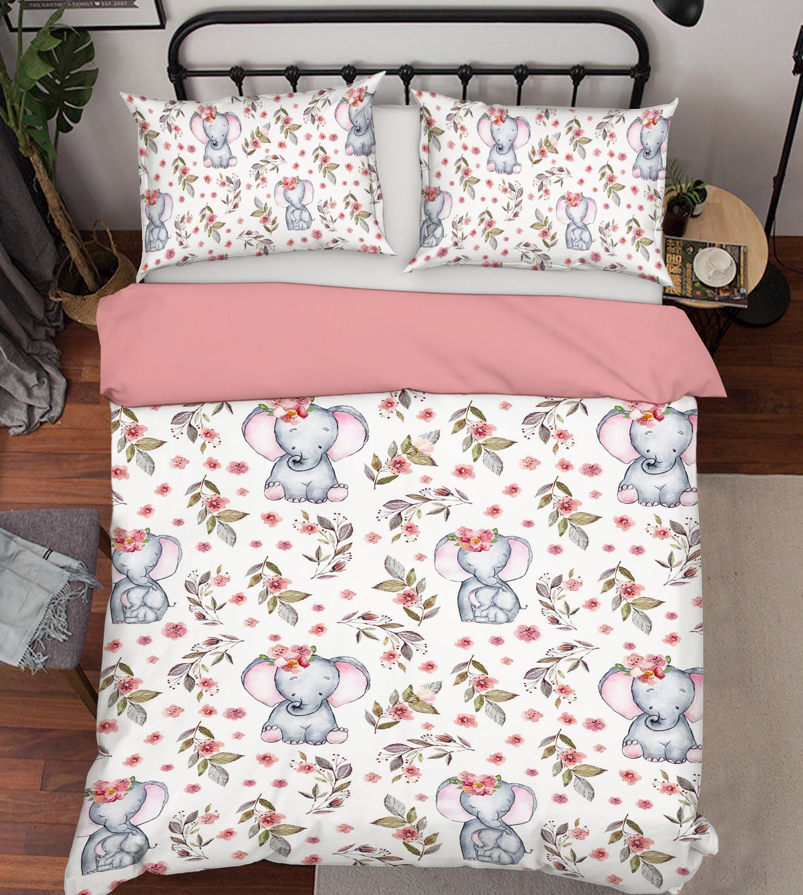 3D Cute Elephant 230 Uta Naumann Bedding Bed Pillowcases Quilt