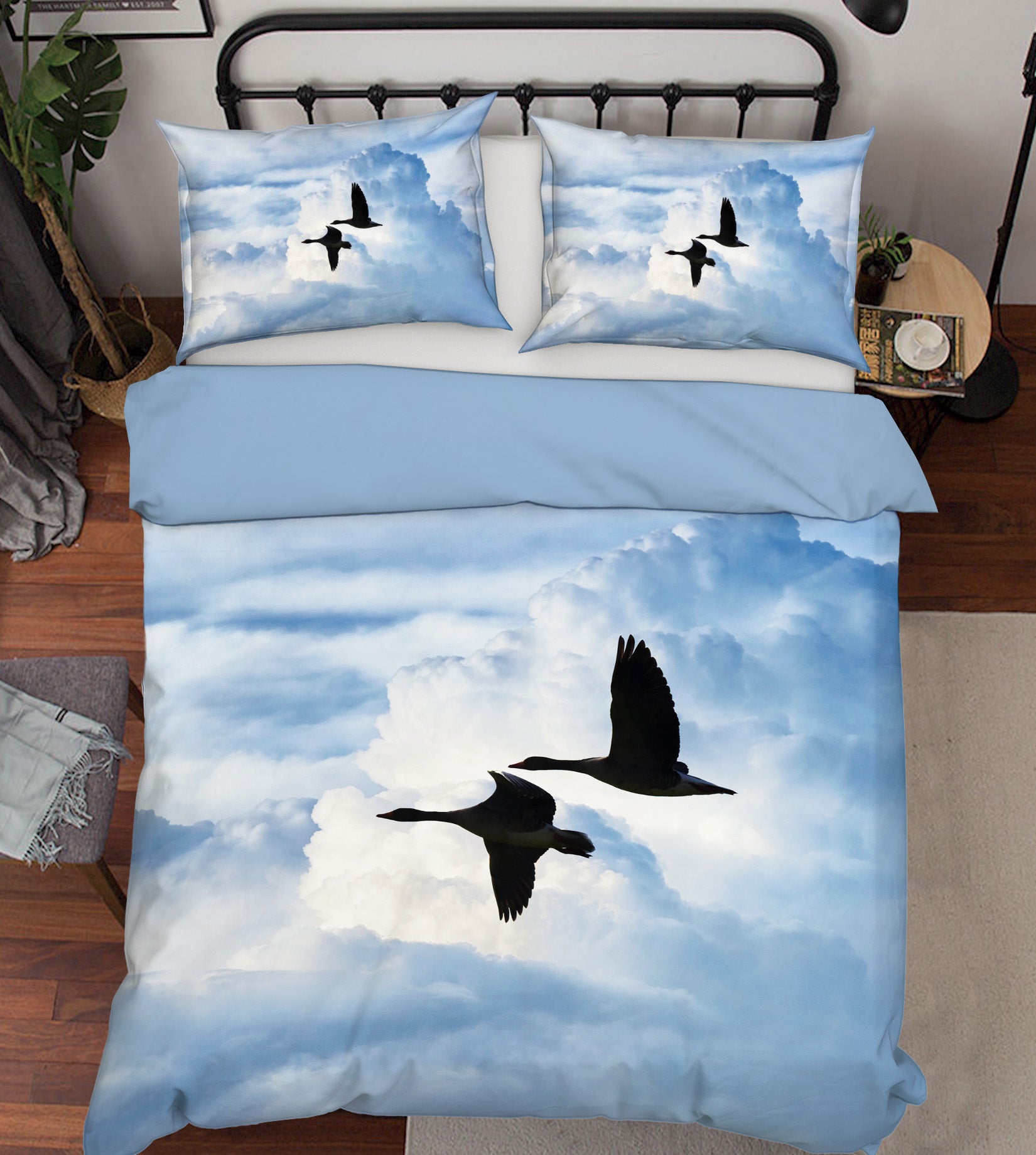 3D Cloud Goose 055 Bed Pillowcases Quilt