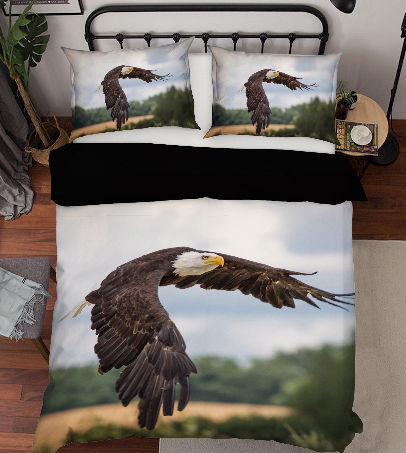 3D Eagle Spreading Wings 1910 Bed Pillowcases Quilt Quiet Covers AJ Creativity Home 