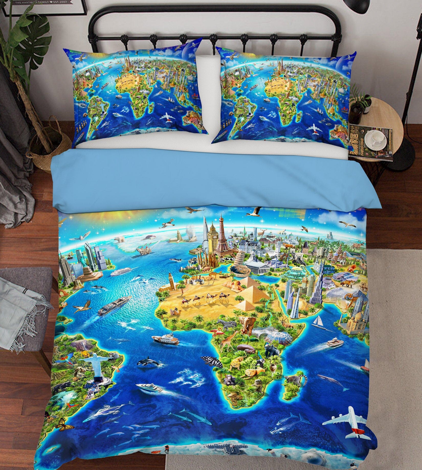 3D Earth Oasis 2046 Adrian Chesterman Bedding Bed Pillowcases Quilt Quiet Covers AJ Creativity Home 