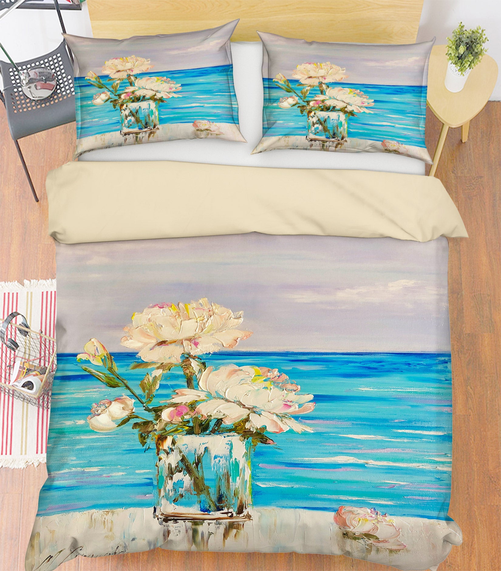 3D Blue Ocean Flower 485 Skromova Marina Bedding Bed Pillowcases Quilt