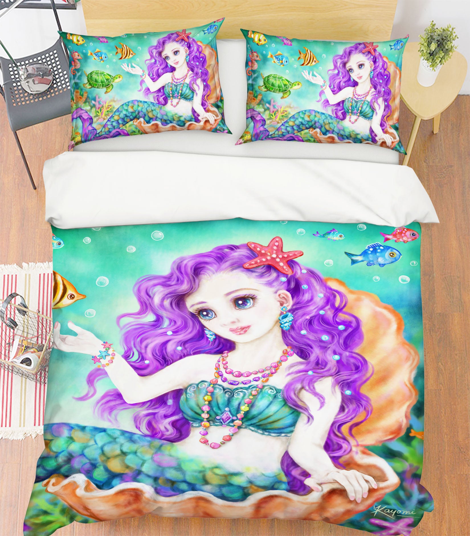 3D Beautiful Mermaid 5935 Kayomi Harai Bedding Bed Pillowcases Quilt Cover Duvet Cover