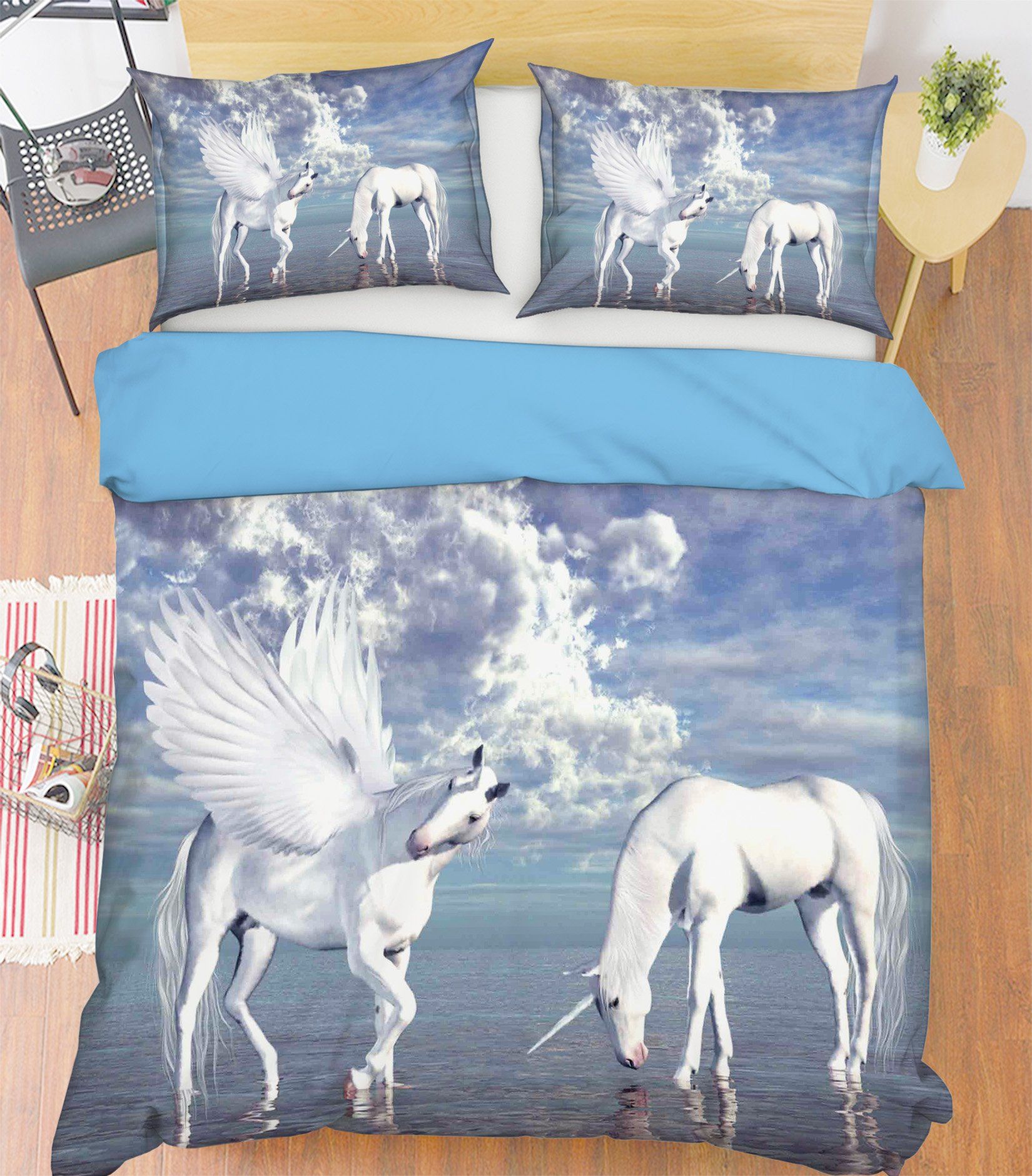 3D Drink Water Unicorn 039 Bed Pillowcases Quilt Wallpaper AJ Wallpaper 