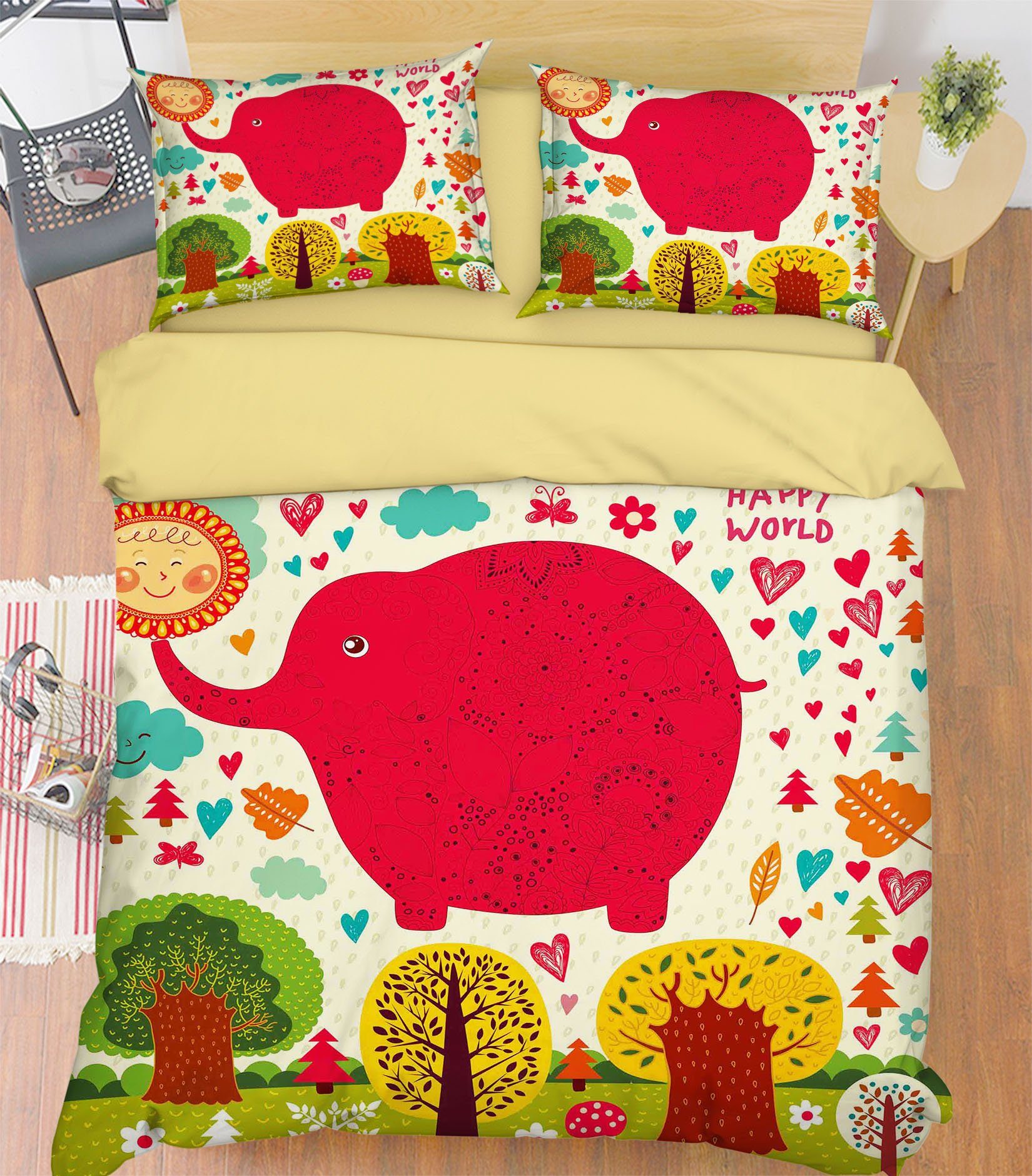 3D Elephant Pattern 339 Bed Pillowcases Quilt Wallpaper AJ Wallpaper 