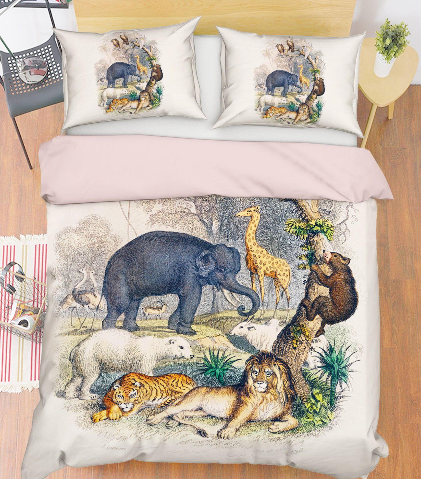 3D ZOO 1948 Bed Pillowcases Quilt Quiet Covers AJ Creativity Home 