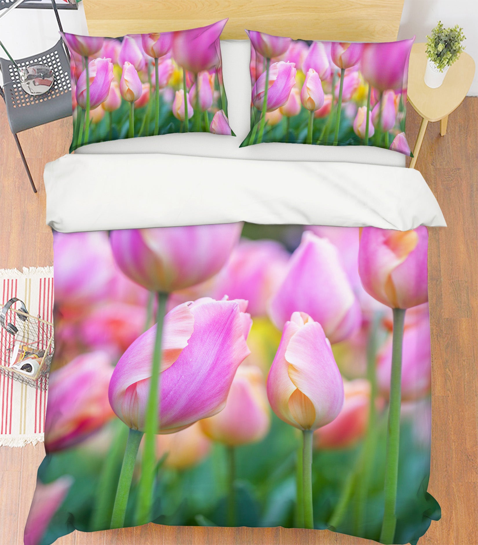 3D Pink Flower Bud 8643 Assaf Frank Bedding Bed Pillowcases Quilt