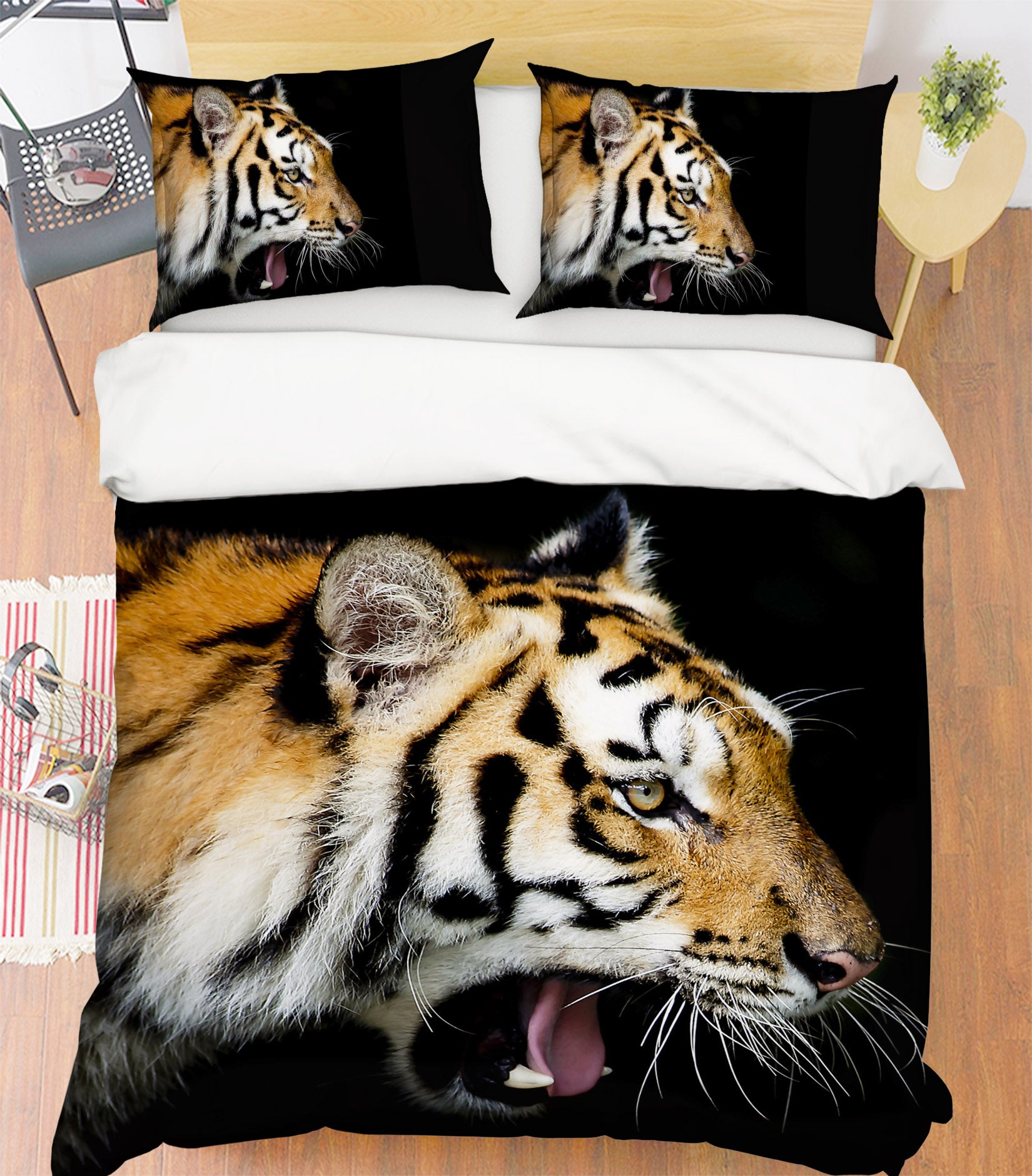 3D Tiger 21001 Bed Pillowcases Quilt