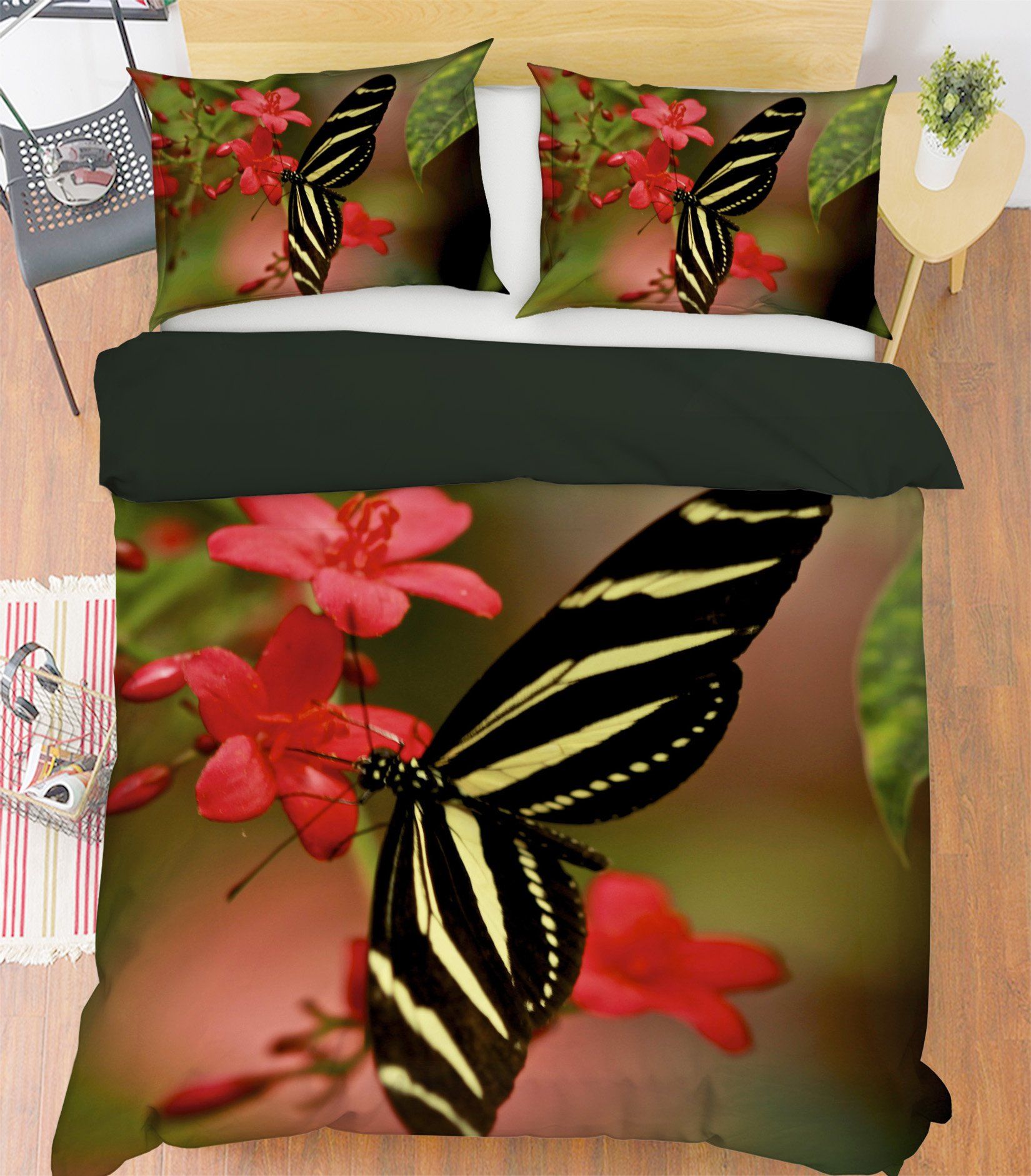 3D Butterfly 2139 Kathy Barefield Bedding Bed Pillowcases Quilt Quiet Covers AJ Creativity Home 