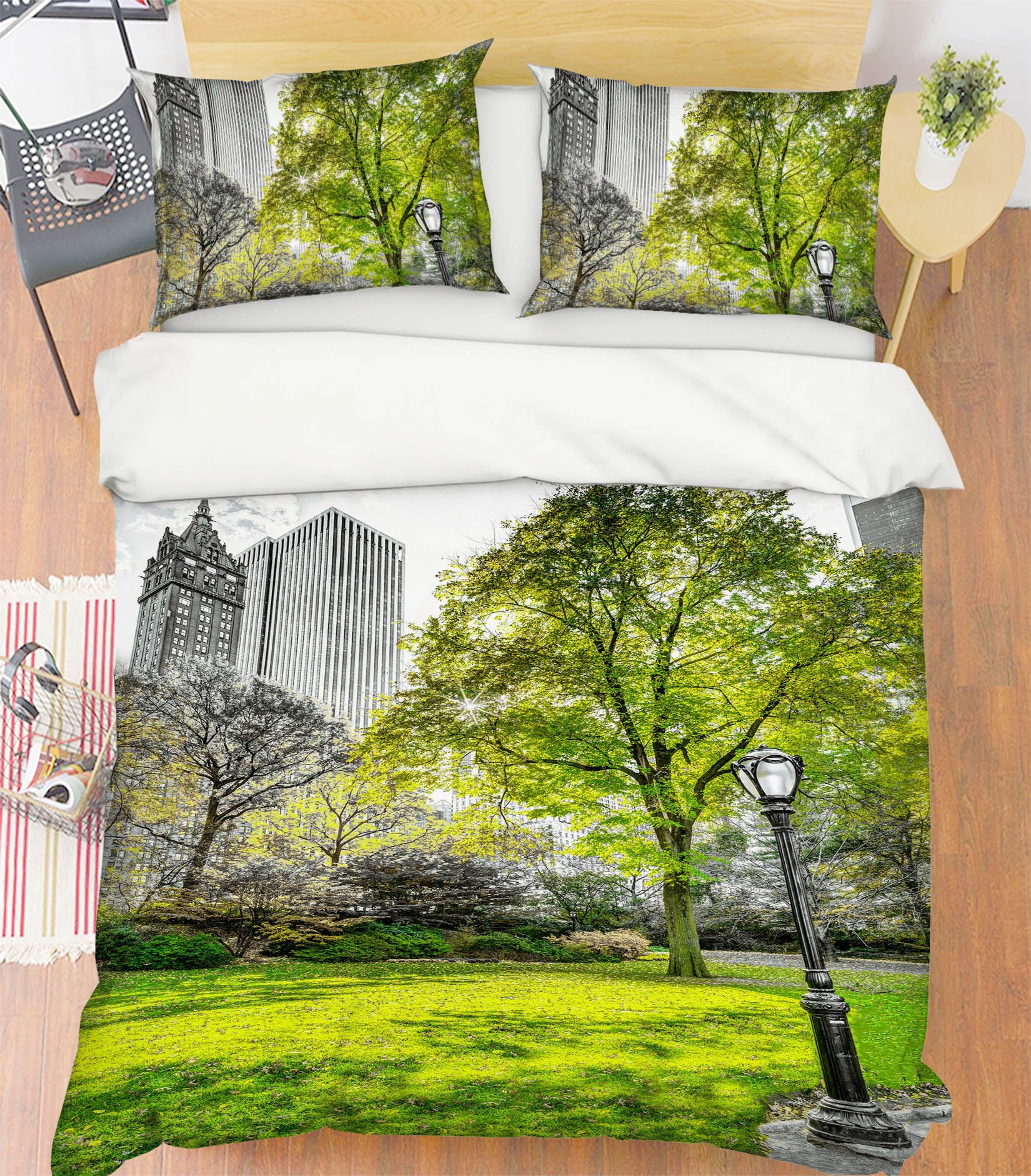 3D Lawn Tree Building 85200 Assaf Frank Bedding Bed Pillowcases Quilt