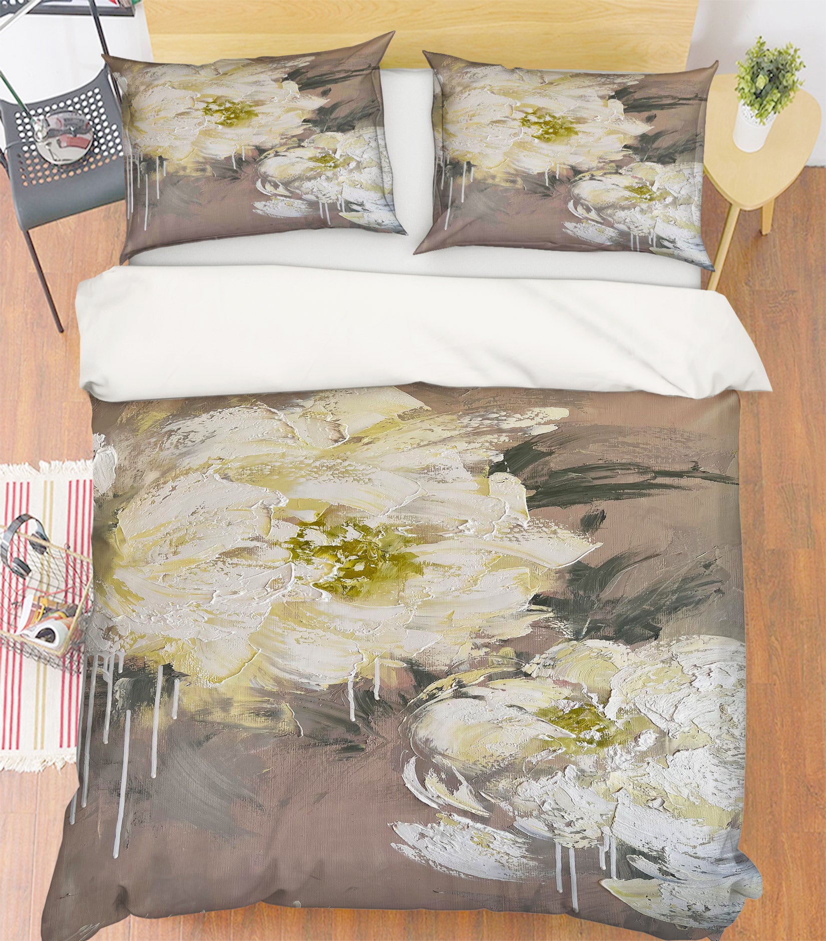 3D White Flower 460 Skromova Marina Bedding Bed Pillowcases Quilt