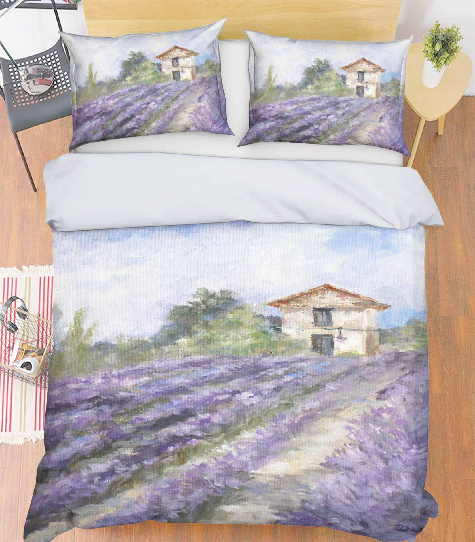 3D Purple Flower Field 2110 Debi Coules Bedding Bed Pillowcases Quilt