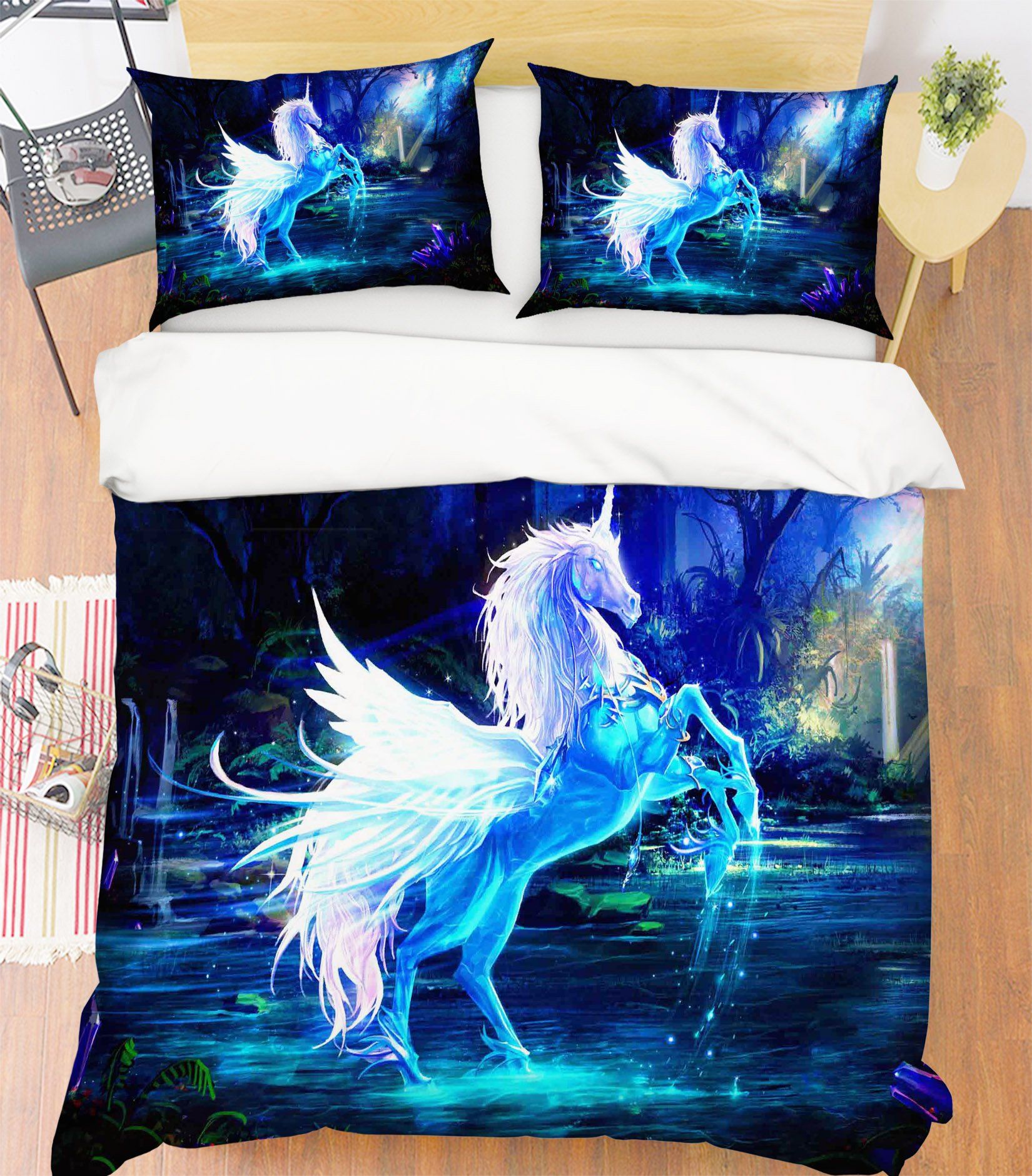 3D Dream Unicorn 099 Bed Pillowcases Quilt Wallpaper AJ Wallpaper 