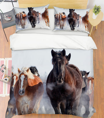 3D Group Horse 19238 Bed Pillowcases Quilt