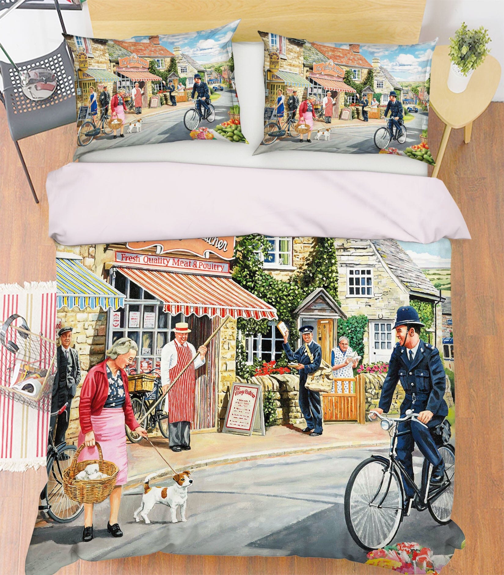3D The Village High Street 2074 Trevor Mitchell bedding Bed Pillowcases Quilt Quiet Covers AJ Creativity Home 