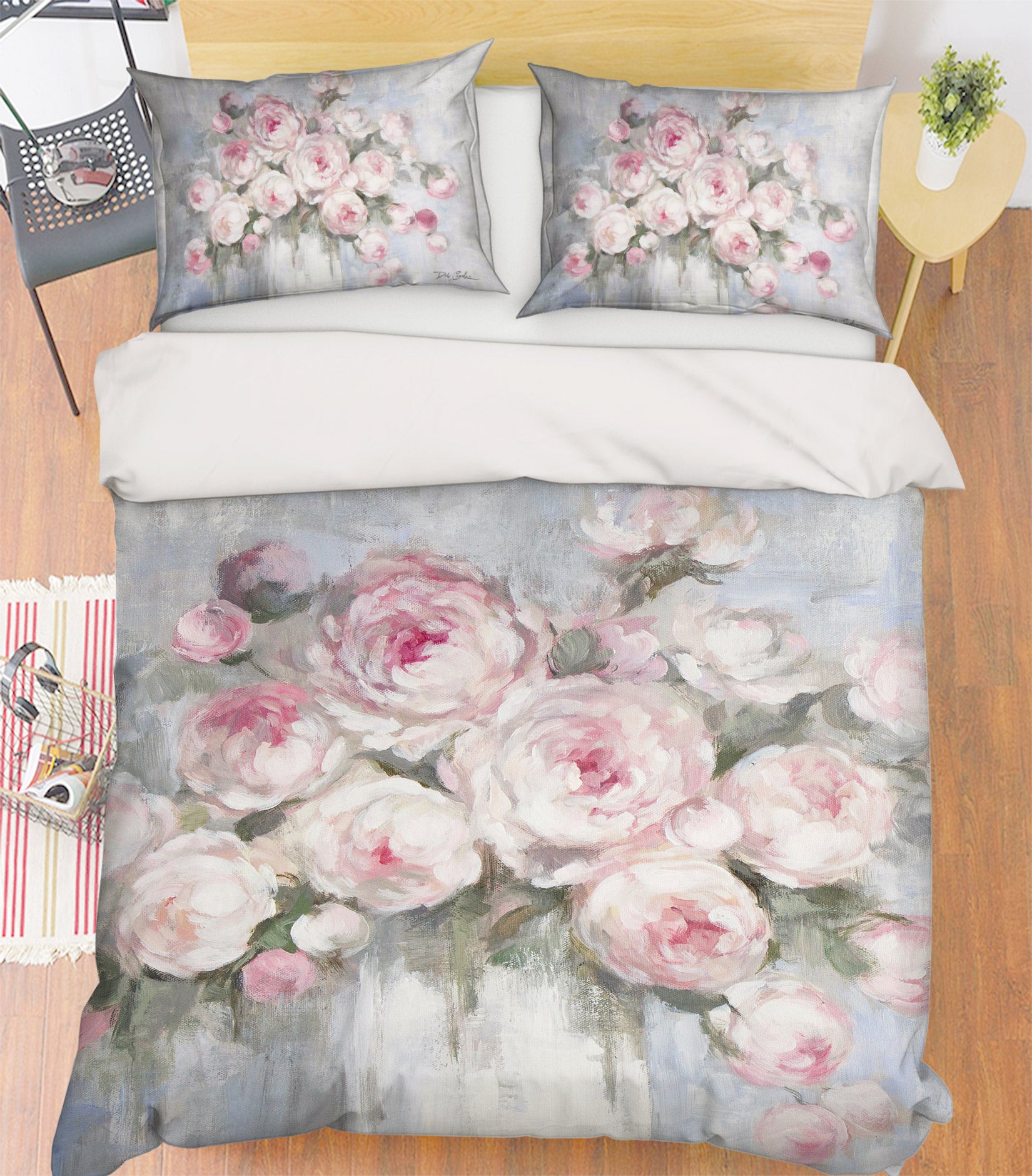 3D White Pink Flower Bush 2119 Debi Coules Bedding Bed Pillowcases Quilt