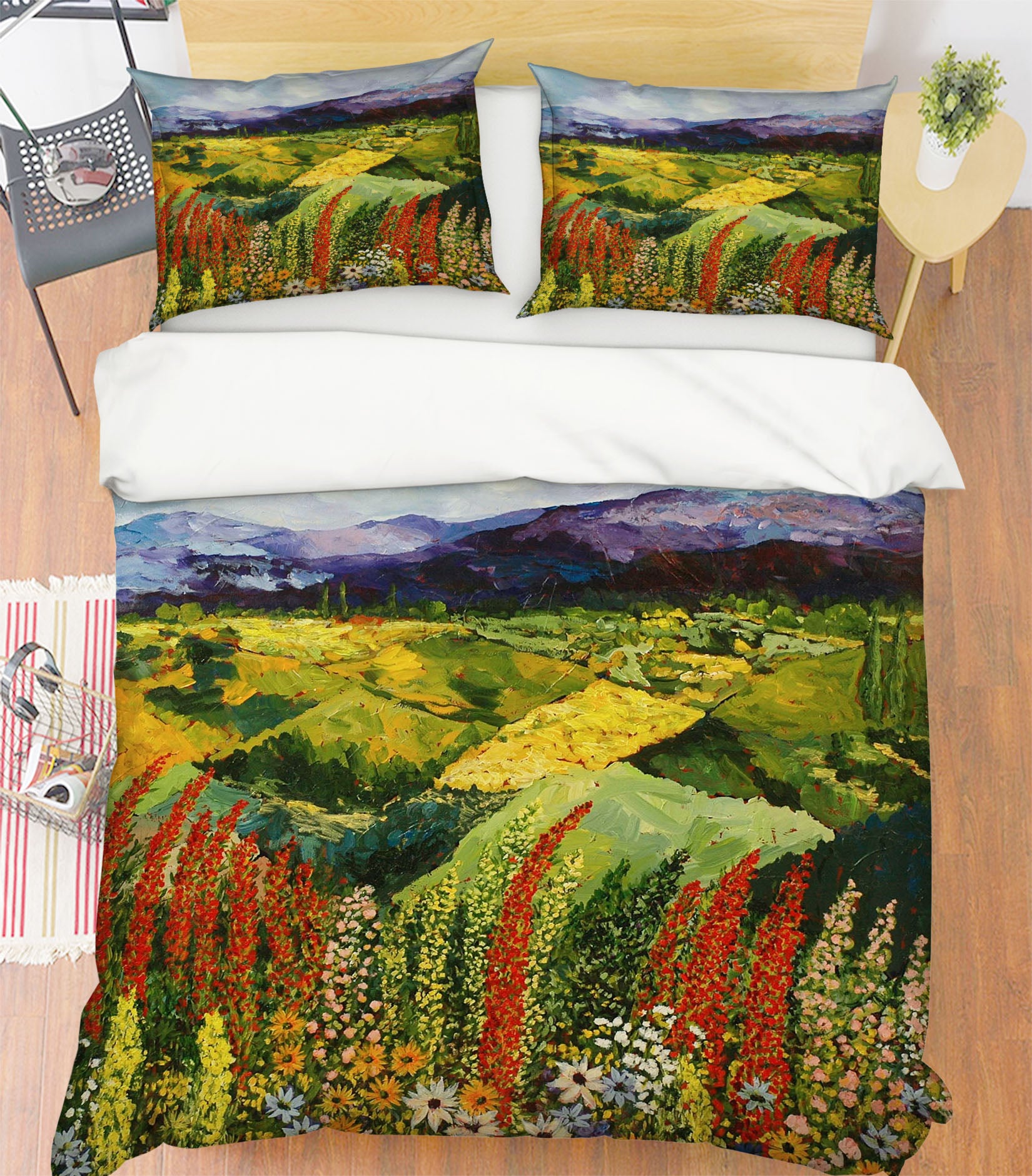 3D Daisy Field 1014 Allan P. Friedlander Bedding Bed Pillowcases Quilt