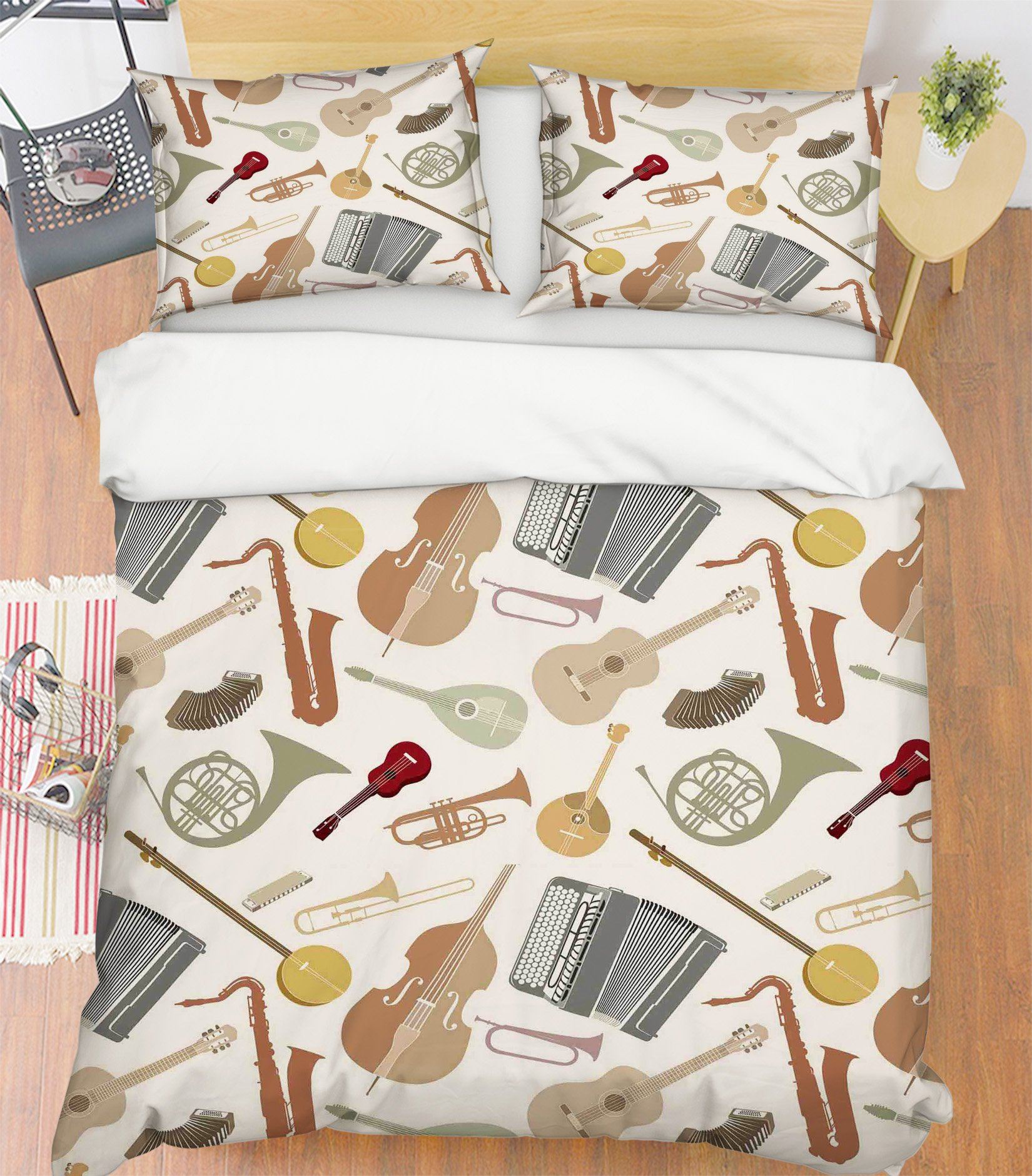 3D Musical Instruments 036 Bed Pillowcases Quilt Wallpaper AJ Wallpaper 