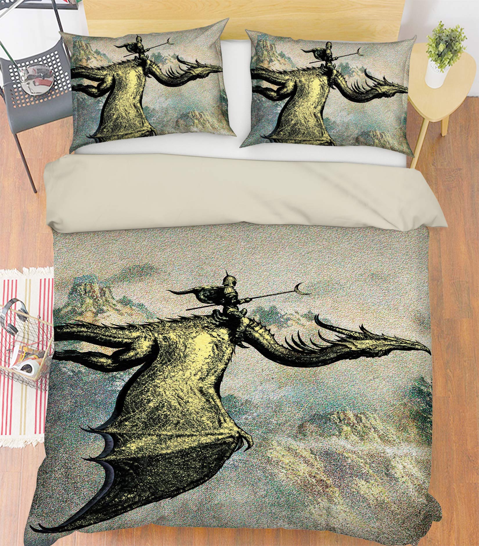 3D Flying Dragon 6195 Ciruelo Bedding Bed Pillowcases Quilt