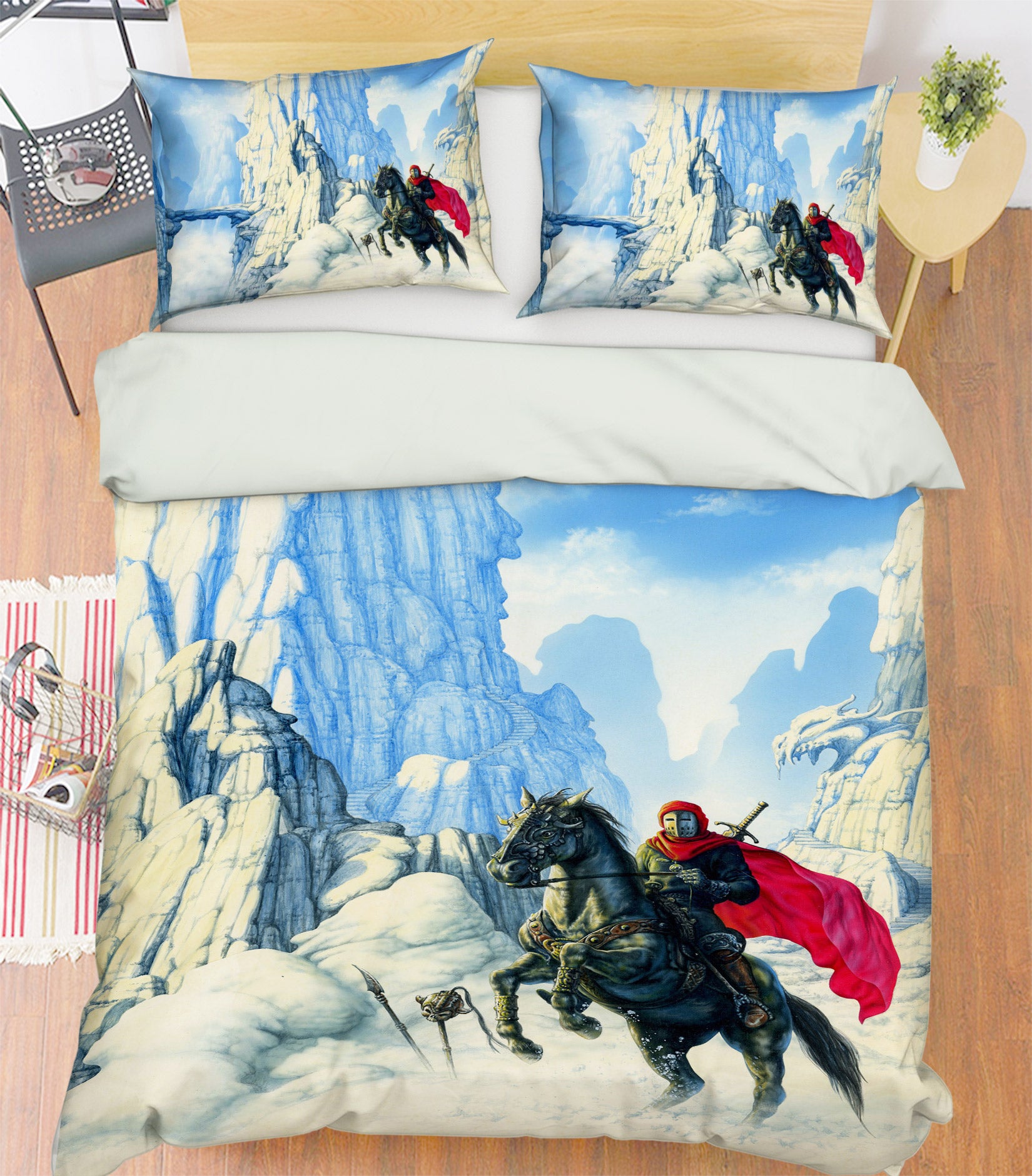 3D Mountains Knight 6165 Ciruelo Bedding Bed Pillowcases Quilt