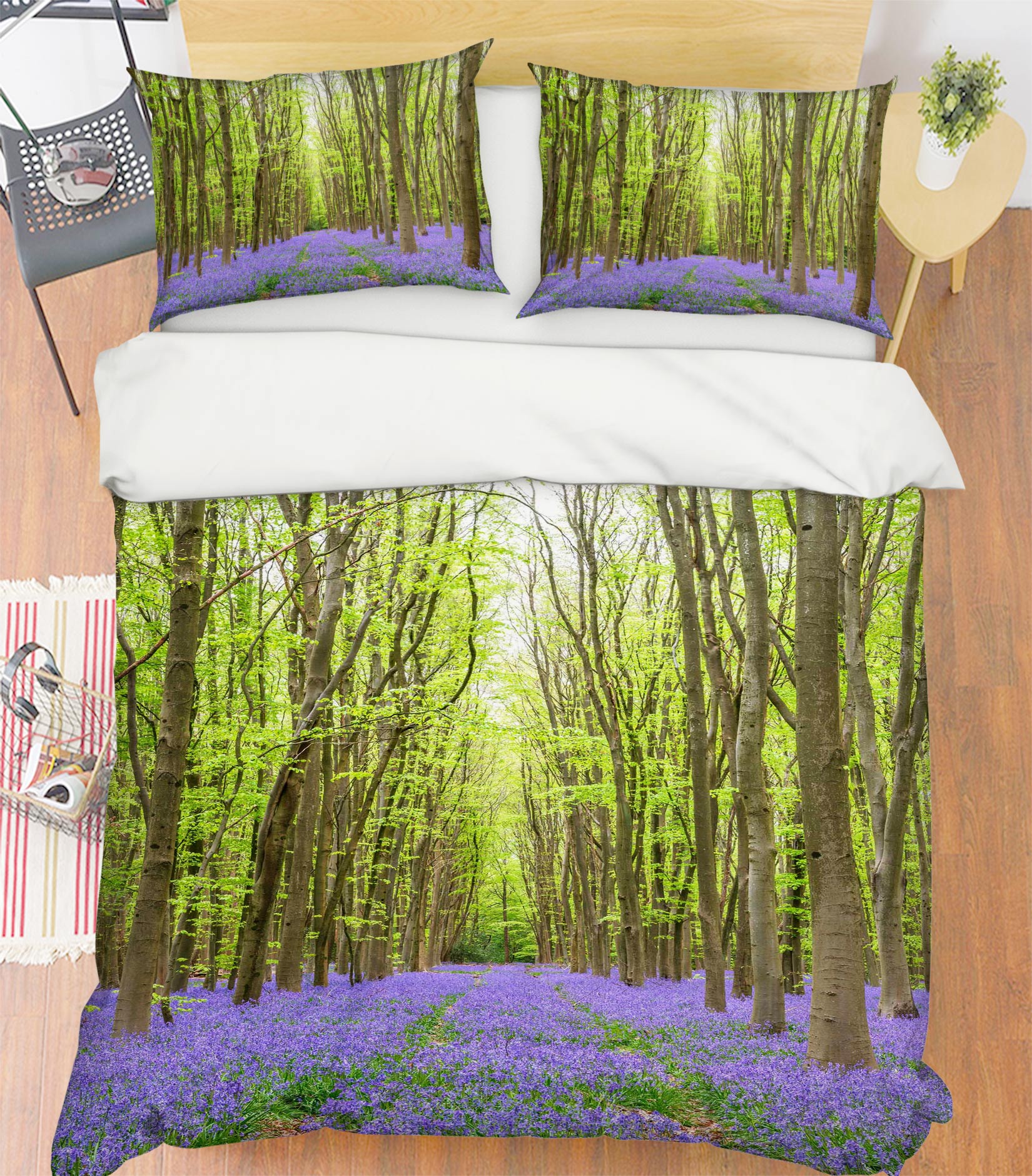 3D Purple Flower Forest 6998 Assaf Frank Bedding Bed Pillowcases Quilt Cover Duvet Cover