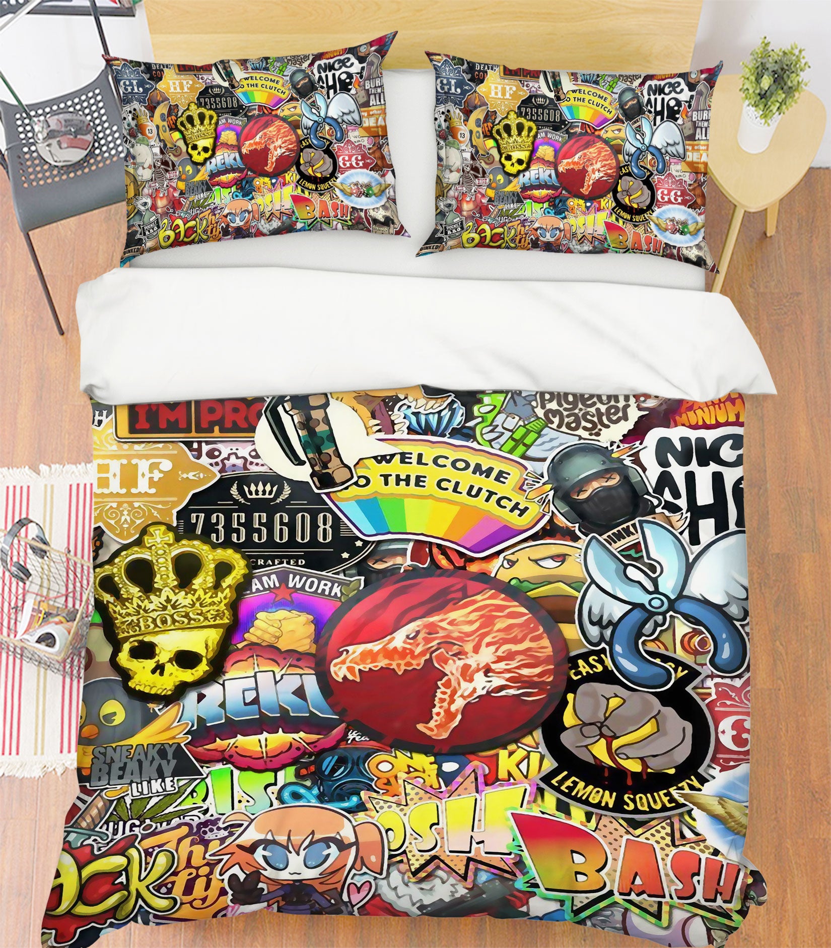 3D Logo Card 13128 Bed Pillowcases Quilt