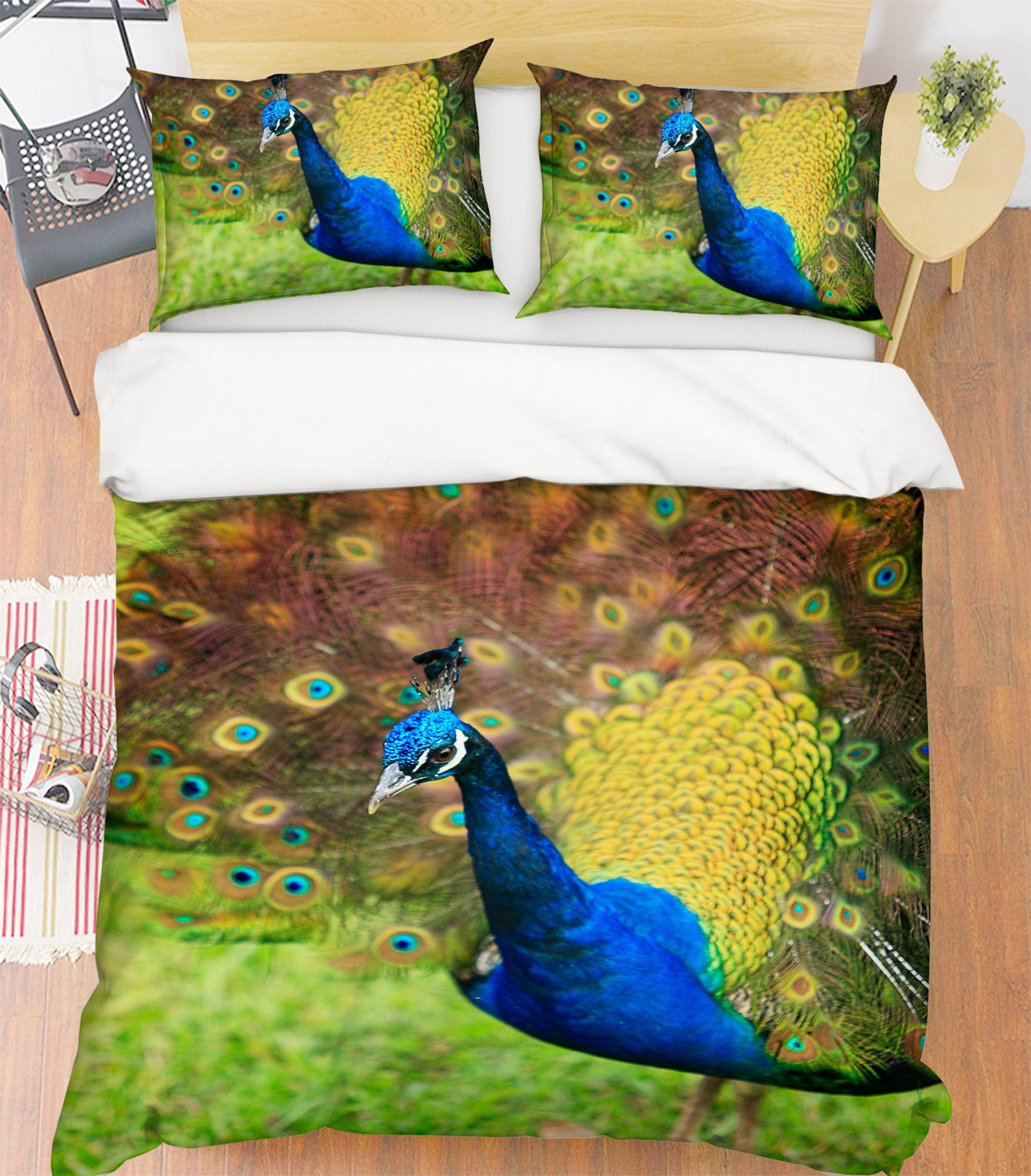 3D Peacock  62025 Kathy Barefield Bedding Bed Pillowcases Quilt