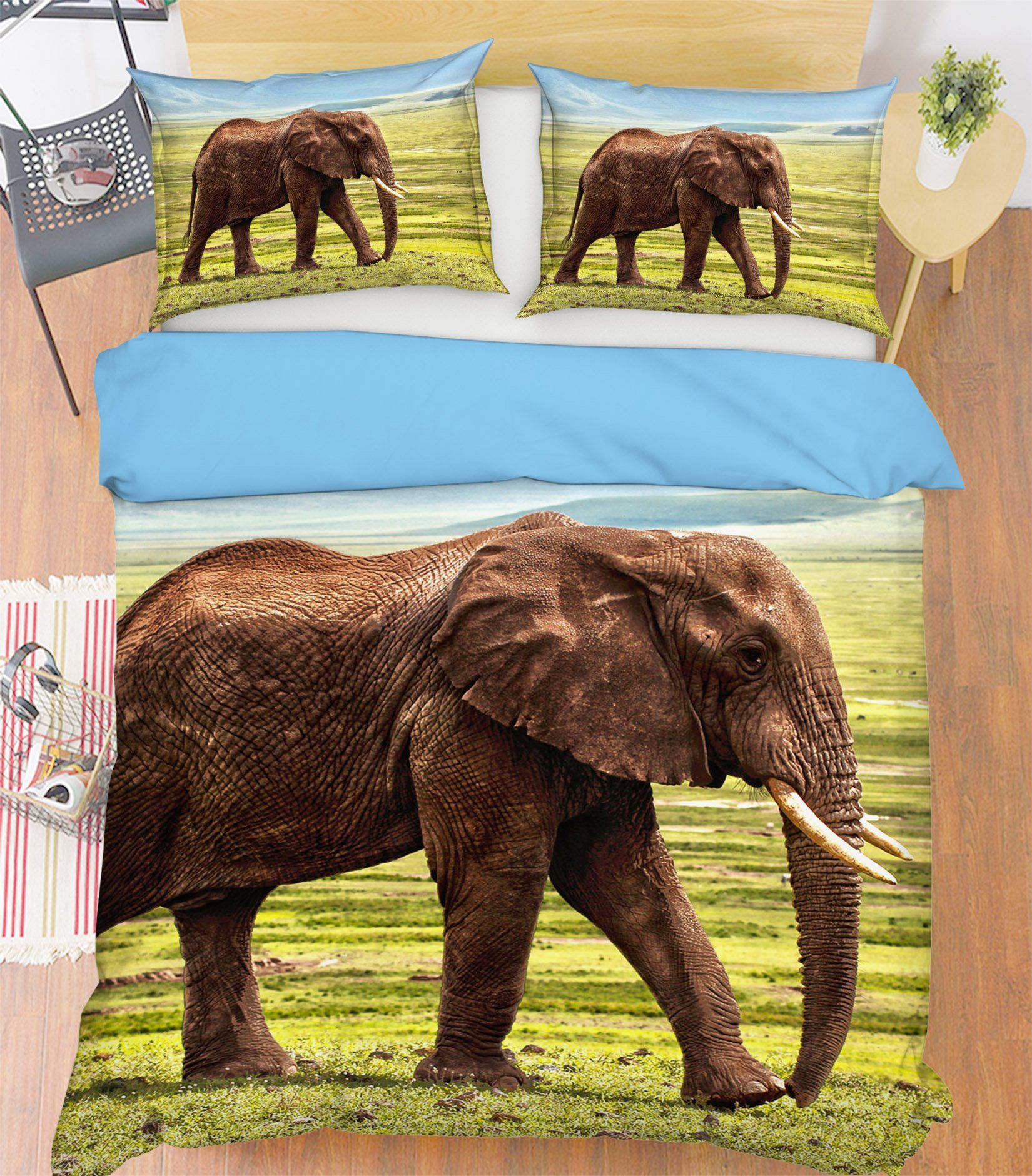 3D Elephant 1934 Bed Pillowcases Quilt Quiet Covers AJ Creativity Home 