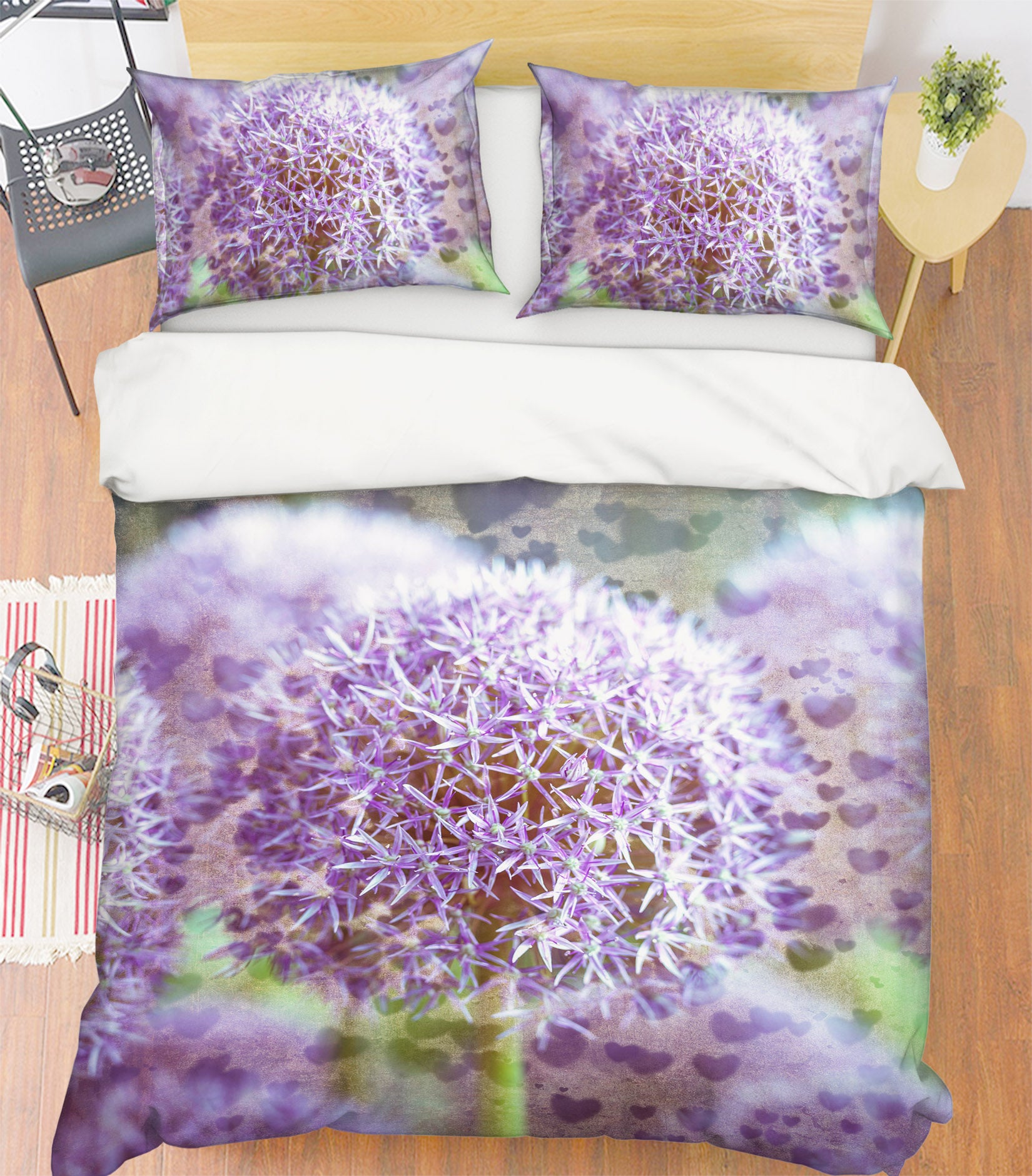 3D Purple Flowers 8606 Assaf Frank Bedding Bed Pillowcases Quilt