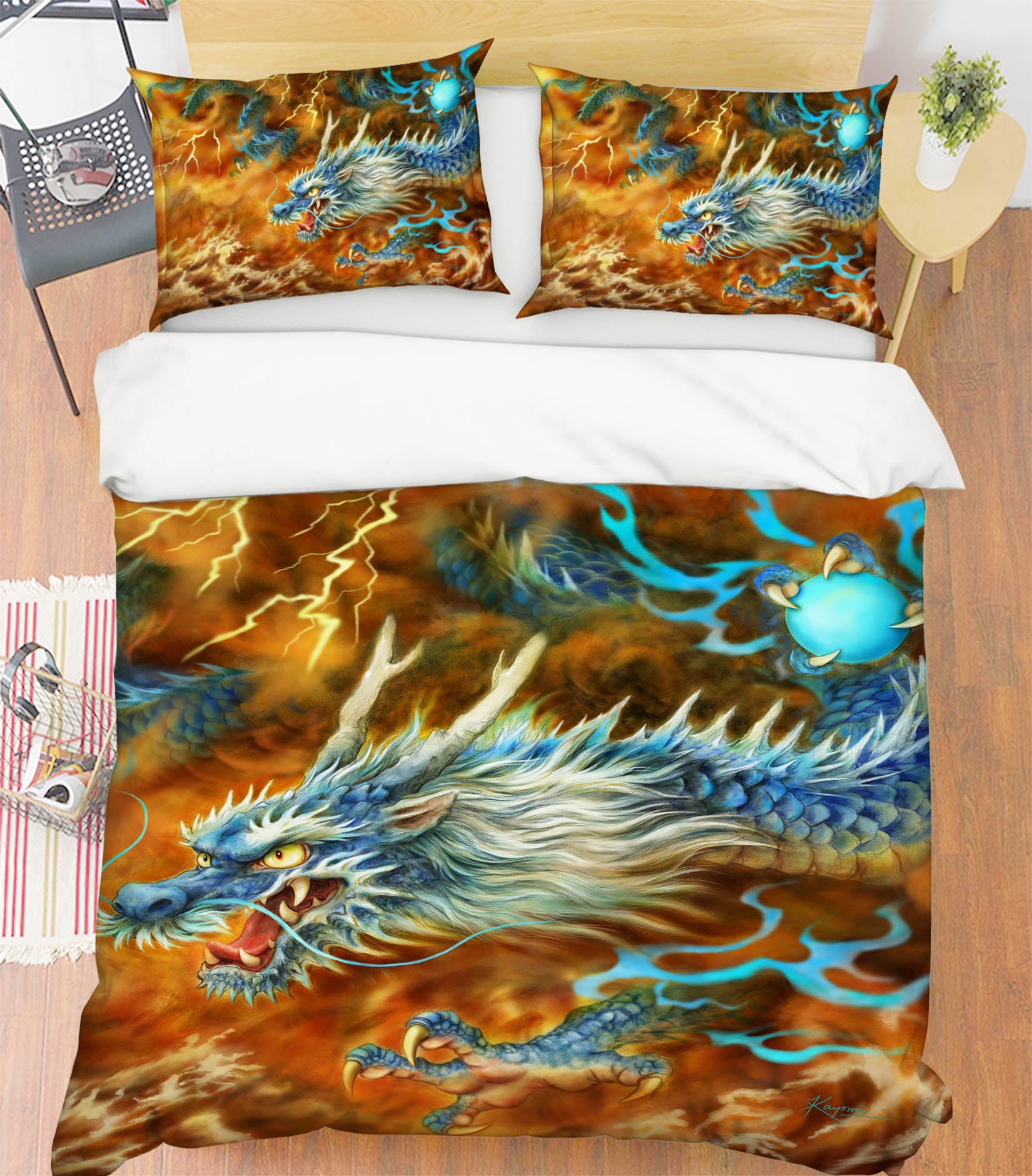 3D Dragon Lightning 5822 Kayomi Harai Bedding Bed Pillowcases Quilt Cover Duvet Cover