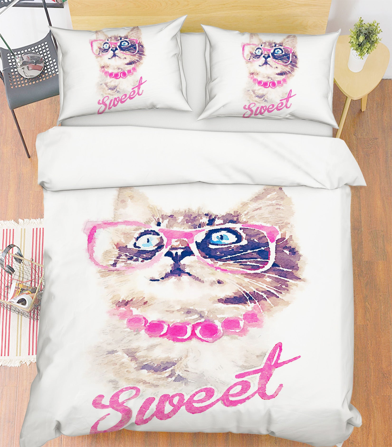 3D Cat 19237 Bed Pillowcases Quilt