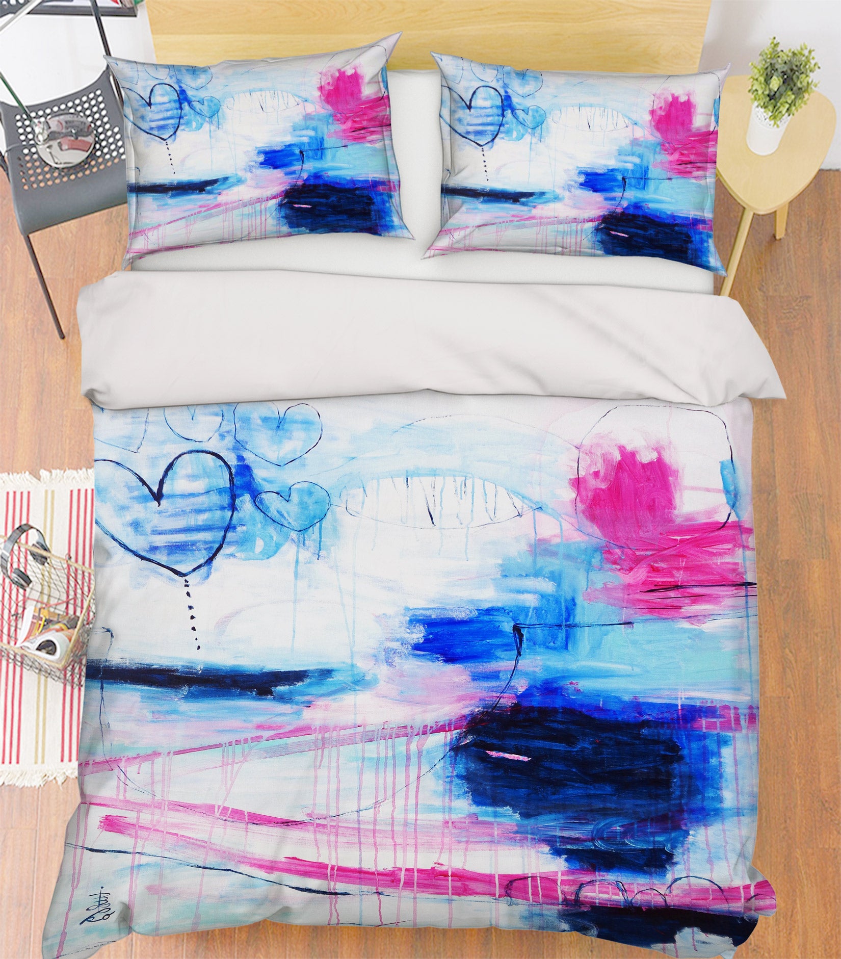 3D Blue Pink Love 1197 Misako Chida Bedding Bed Pillowcases Quilt Cover Duvet Cover