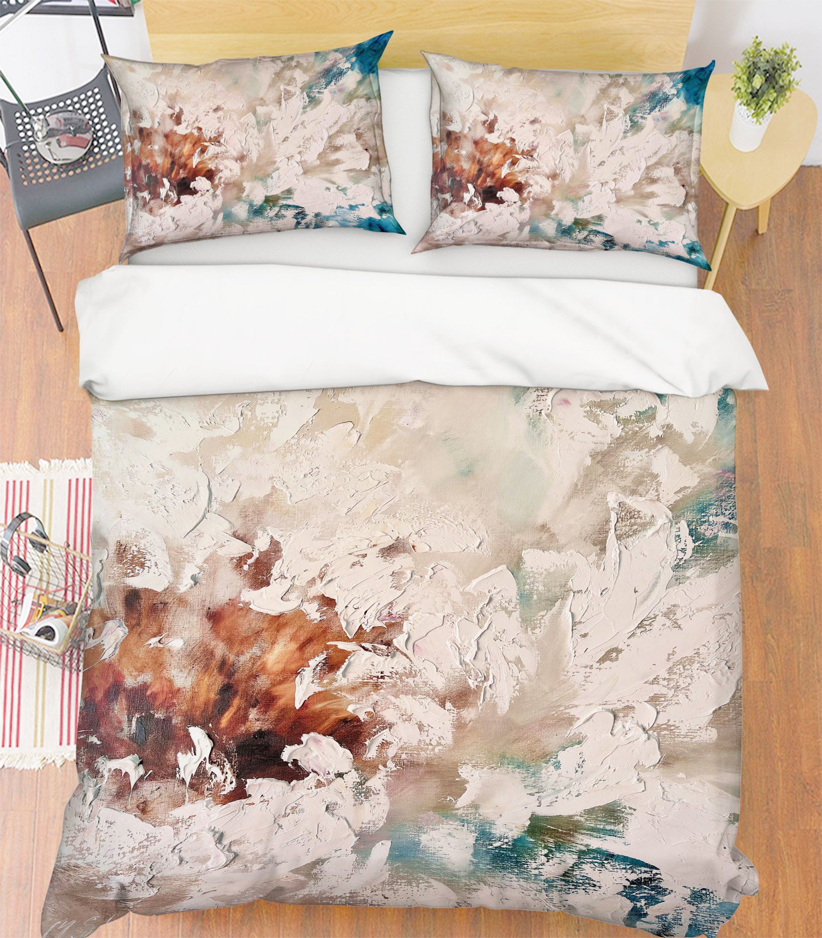 3D White Paint Flower 544 Skromova Marina Bedding Bed Pillowcases Quilt